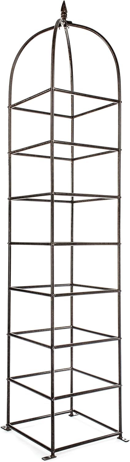 H Potter Trellis Large Obelisk for Climbing Garden Plants Weather Resistant Iron and Metal Vertical Yard Art