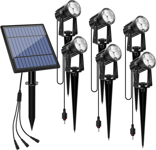 APONUO Metal Outdoor Solar Landscape Lights Solar Lights Outdoor Waterproof Solar Landscape Spotlight for Yard Landscape Lighting, Auto On/Off for Pathway,Driveway, Porch, Patio (Cool White)