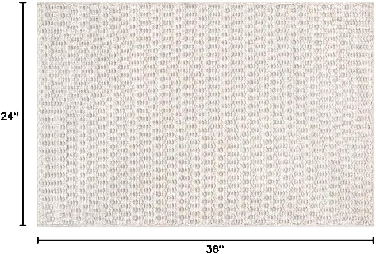 Easy Jute Door Mat 2x3 Indoor Outdoor Natural Rugs Solid Fiber Rug Woven Area Rug Boho Easy Clean Inside Carpet for Living Room Bedroom Dining Room Hallway or Outdoor Patio Porch (2 X 3 Bone)