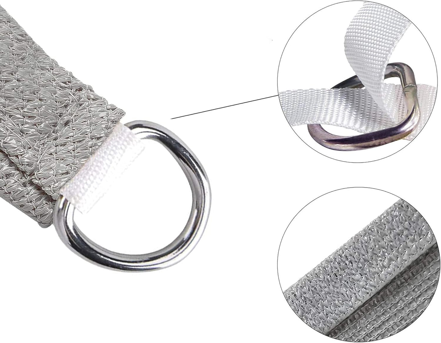 15' x 24' Gray Rectangle Sun Shade Sail SSP1212 Canopy Durable Fabric UV Block Awning,We Make Custom Orders