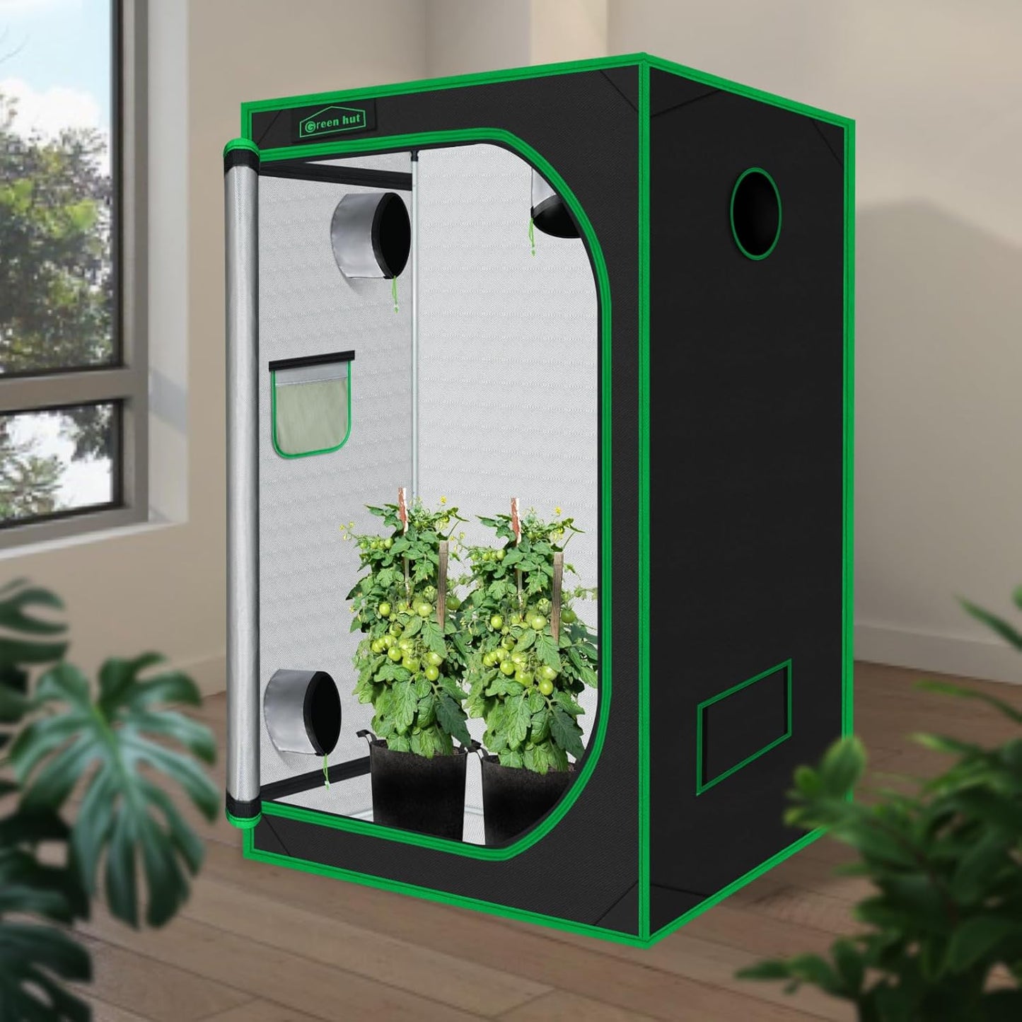 3x3 Grow Tent, 36"x36"x72" Growing Tent with Observation Window and Floor Tray for Hydroponics Indoor Plant Growing 3x3 Grow Room