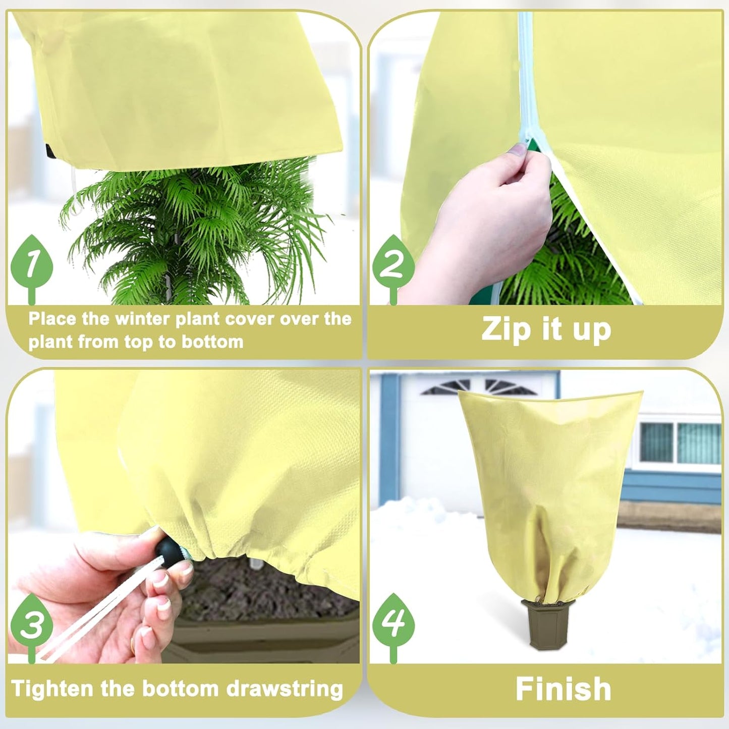 DQS 4 Pack Plant Covers Freeze Protection, 47.2" x70.8" Winter Frost Protection Blankets Frost Cloth,Suitable for Outdoor Winter Frost, Cold Weather, shrubs, Trees, Jackets, and coverings