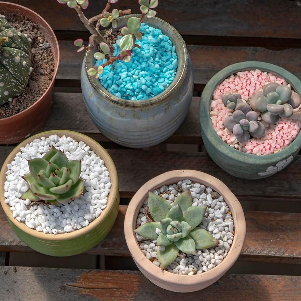HappyFiller 2-5mm Pink Pea Gravel,Fairy Garden Mini Rocks,Terrarium Decor Pebble Stones,Succulent Caucts Planter Topper Dressing,Indoor Plants Granules,Aquarium Fish Tank,1.1 LB