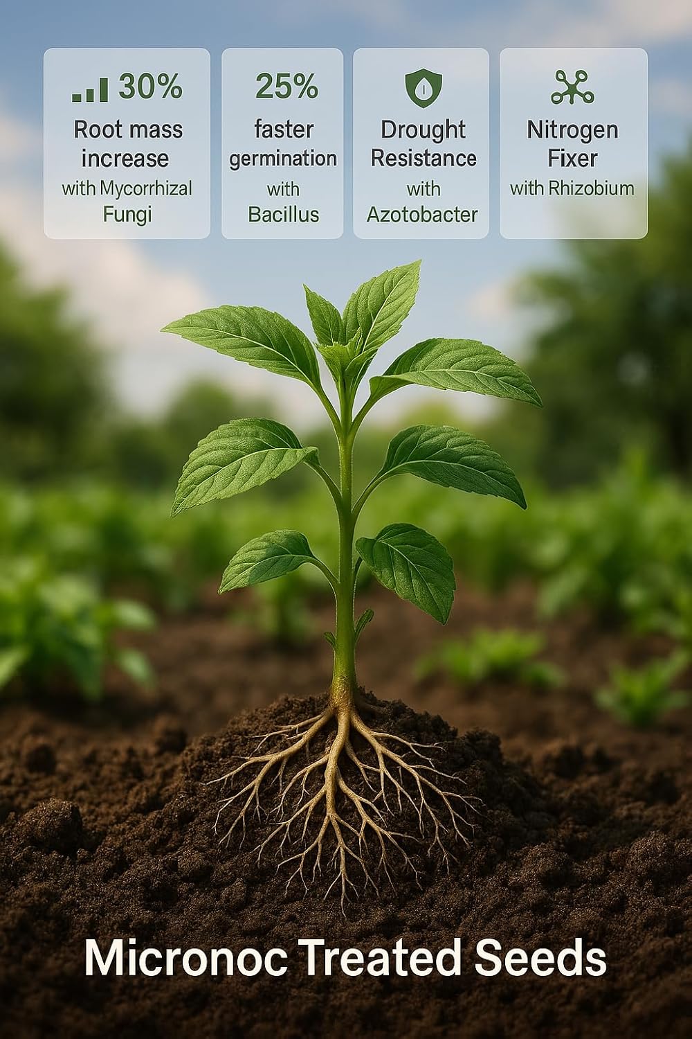 Seed Inoculant - Organic Fertilizer for Soil Health and Strong Germination - Beneficial Microbial Seed Inoculant (10lbs)