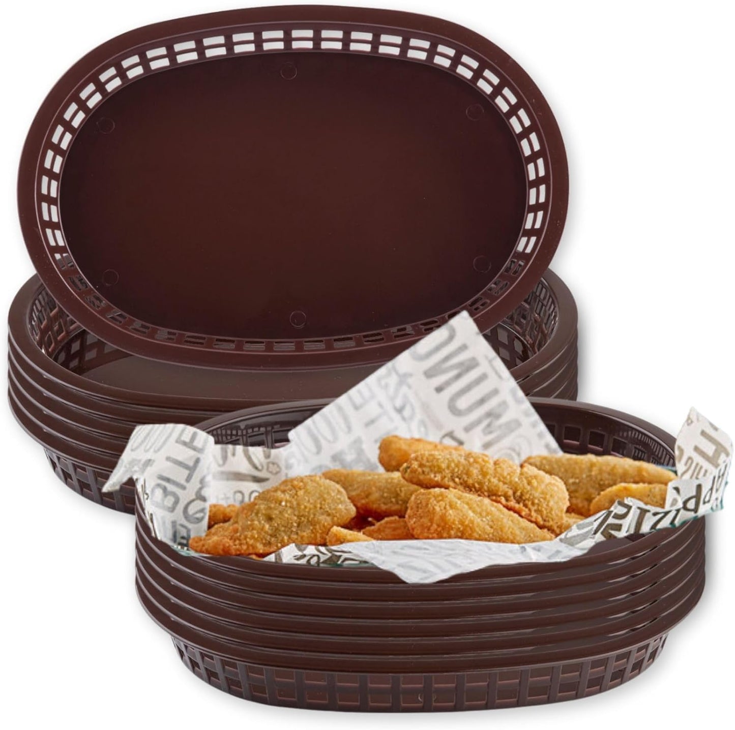 TableCraft Products C1076BR Cash and Carry Basket, Chicago, Brown (Pack of 12)