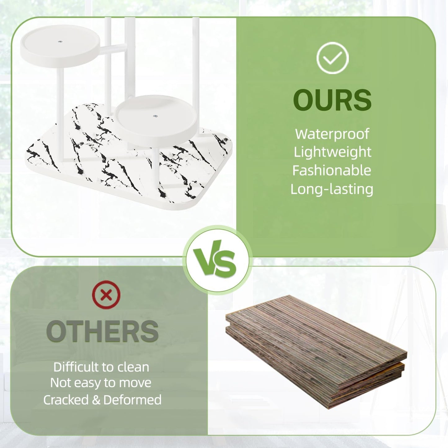 iDavosic.ly 5 Tier Plant Stand Indoor Outdoor, Tiered Corner Plant Stands for Multiple Plants, Metal Plastic Tall Plant Display Holder Flower Shelf for Patio Living Room Garden Balcony Bedroom, White