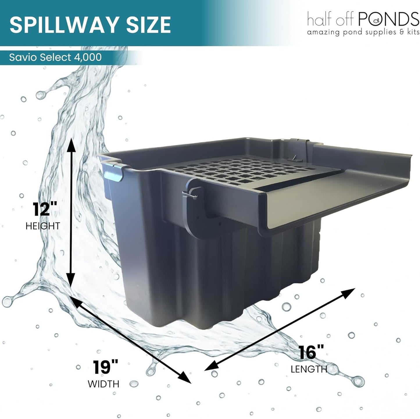 HALF OFF PONDS Savio Select 4,000 GPH Submersible Pump Pond Kit with 15' x 15' EPDM Rubber Pond Liner for Water Garden & Koi Pond