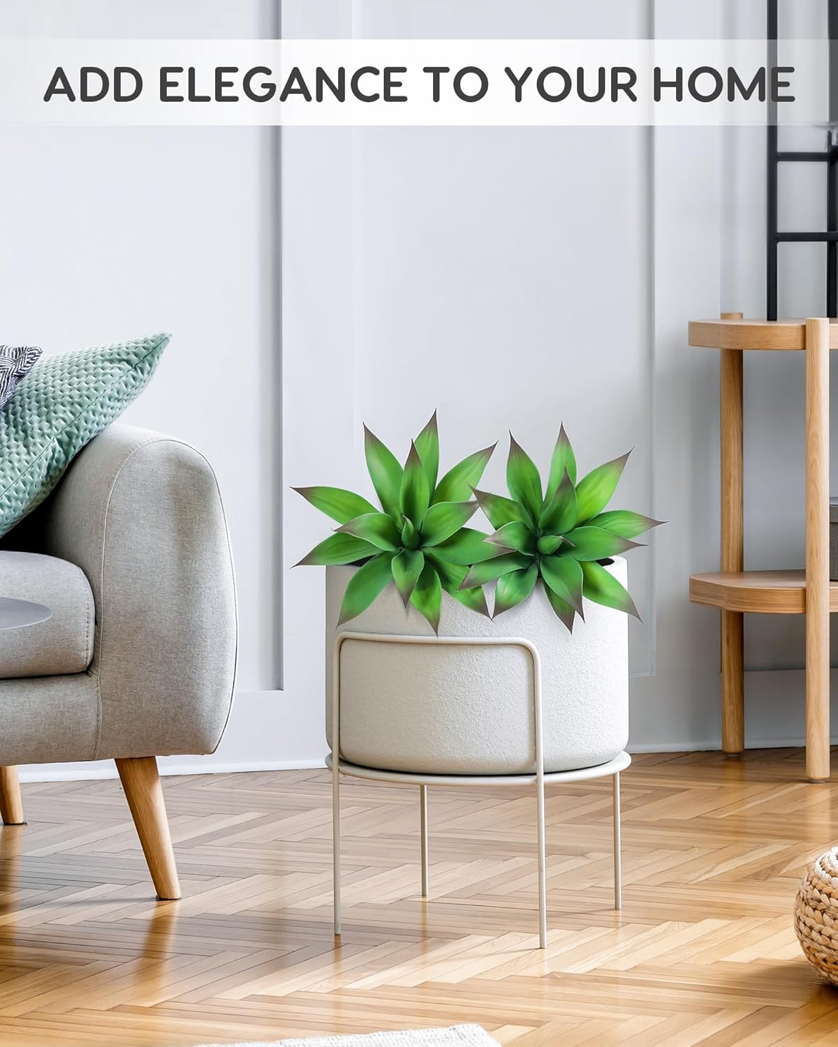 Velener Artificial Outdoor Agave Plant - Small Size UV Resistant Fake Agave Plants for Indoor and Outdoor Decor(Purple, 14 Inch)-2 Pack