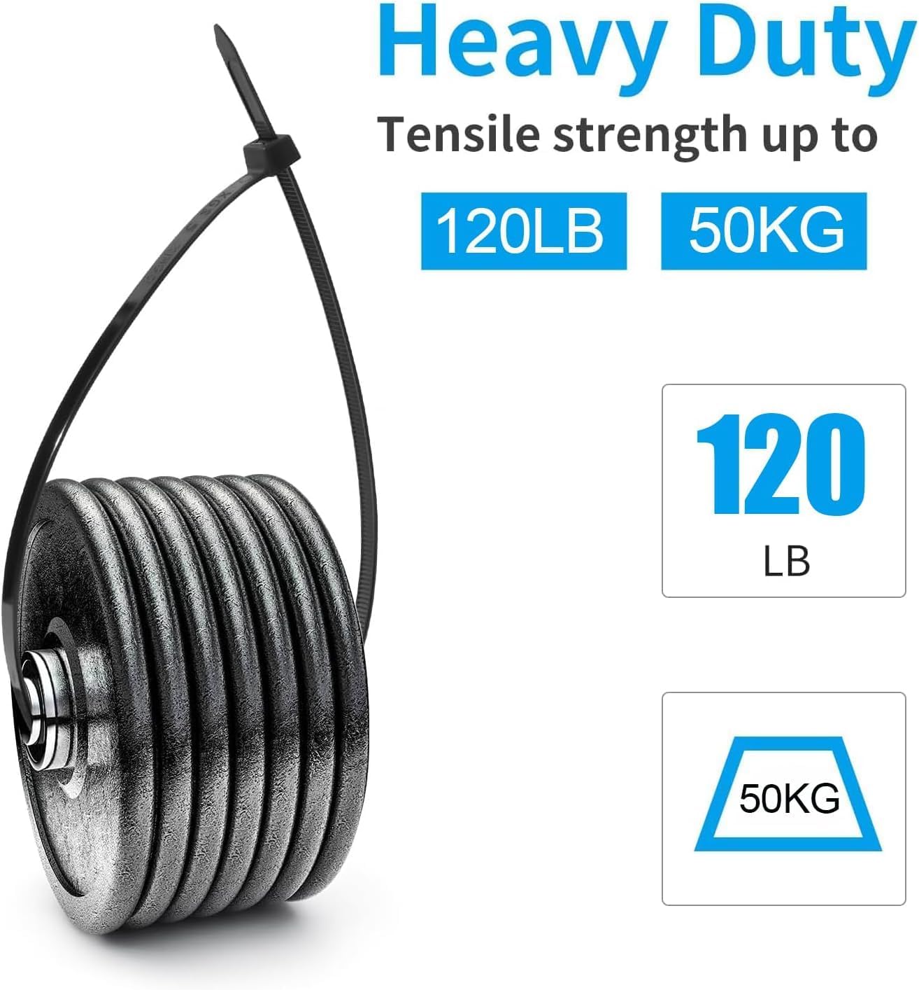 XINGO 16 inch Apple Green Zip Ties Heavy Duty 100 Pack, 120 LBS Tensile Strength, Premium Nylon Cable Wire Ties, Self-locking Plastic Ties for Indoor and Outdoor Use