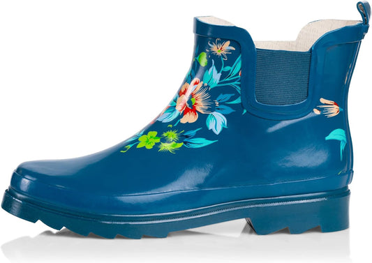 NORTY - Womens Ankle Rain Boots - Ladies Waterproof Winter Spring Garden Boot runs ½ size large