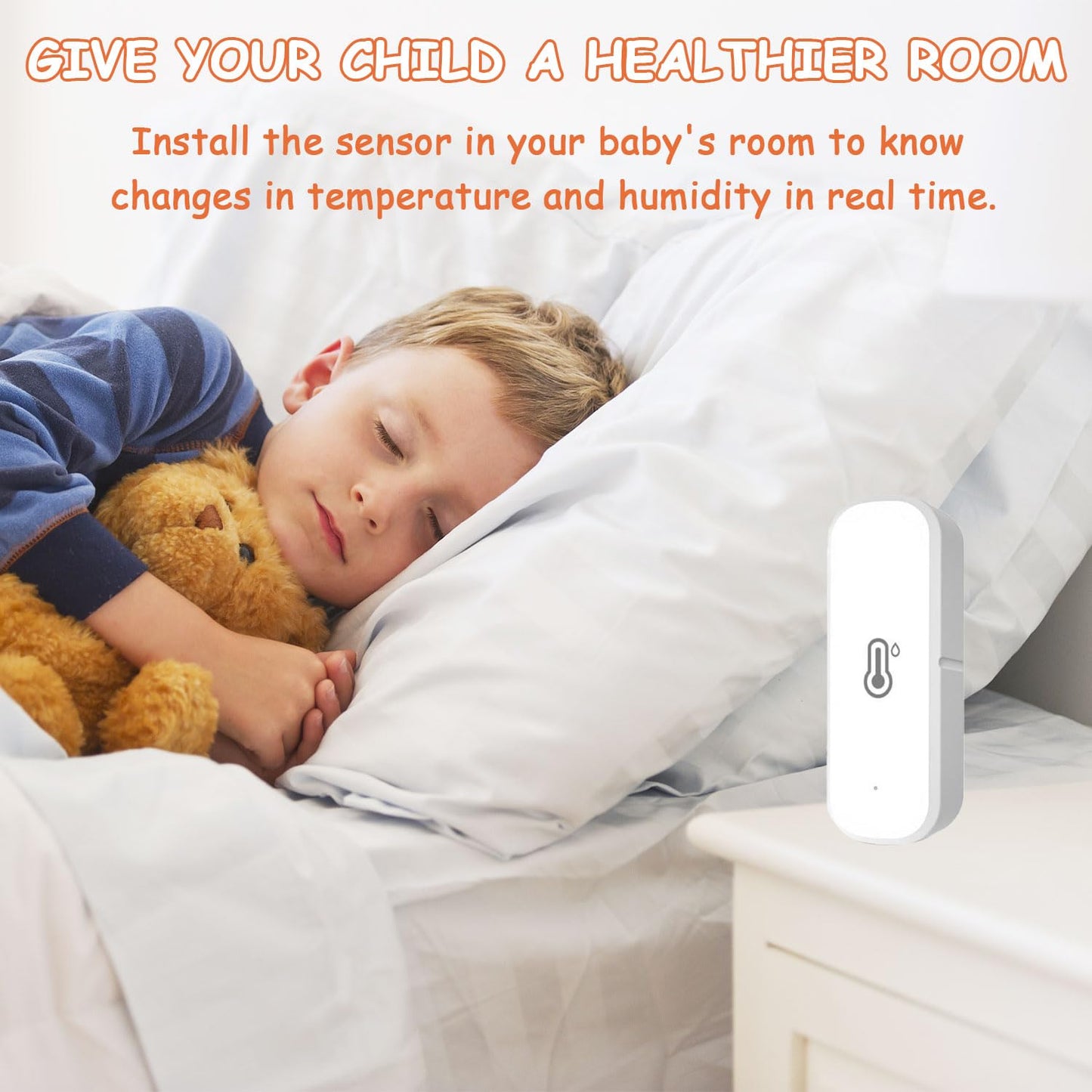 WiFi Hygrometer Thermometer Sensor, Indoor Outdoor Wireless Temperature Humidity Sensor, with Remote Monitor and Alert Compatible with Alexa(1 Pack)