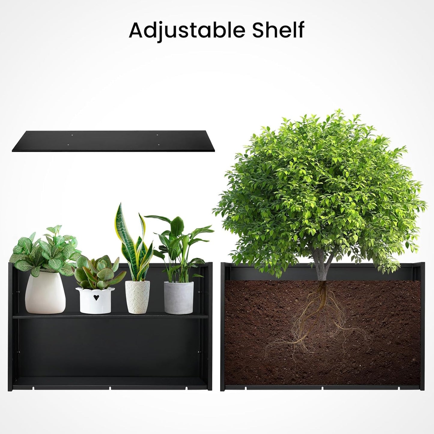 Heavy-Duty Steel Planter Box 30”x12”x24”, Rust-Resistant Large Outdoor & Indoor Plant Container, Metal Garden Box with Drainage Holes & Reinforced Edges