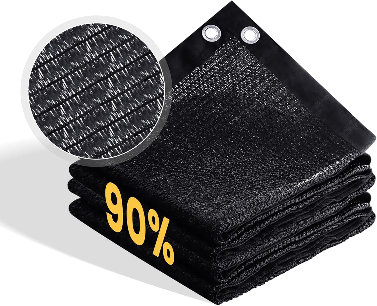 VICLLAX 90% Shade Cloth, 16x19FT Durable Black Mesh Trap with Every 3 FT Grommet, Sun Shade Fabric Netting for for Plants Cover, Greenhouse, Chicken Coop, Barn Kennel, Garden Patio