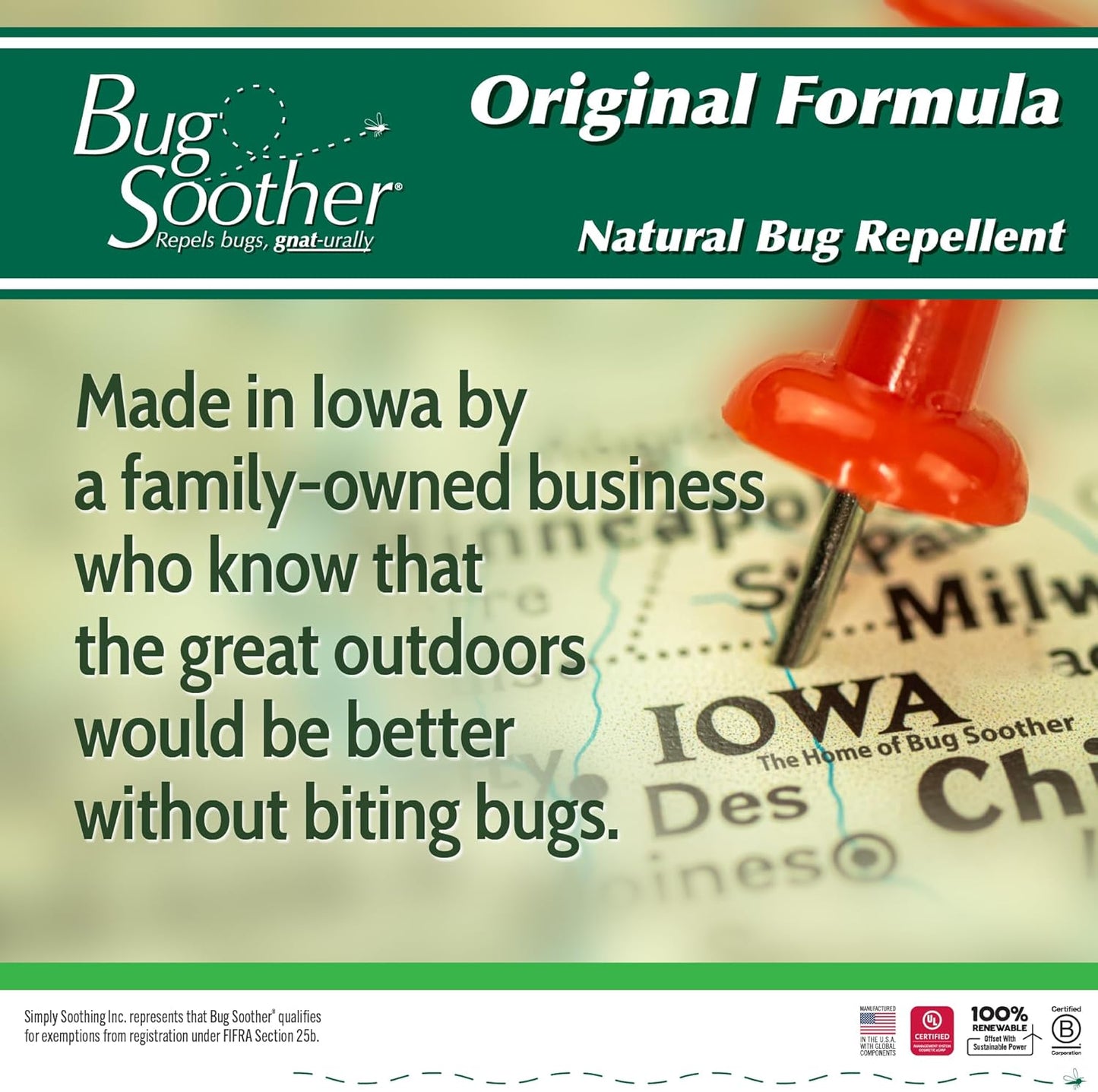 Bug Soother Spray Large Family Pack - Natural Insect, Gnat and Mosquito Repellent & Deterrent - Safe Bug Spray for Adults, Kids, Pets, & Environment - Made in USA