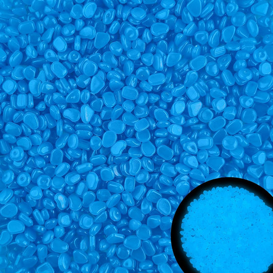 800pcs 5-8mm Bule Glow in The Dark Garden Pebbles Stones 5-8mm Luminous Stones Glow in The Dark Rocks Outdoor Glow Pebbles Aquarium Rocks for Garden Path Walkway Yard Fish Tank Plant Pots