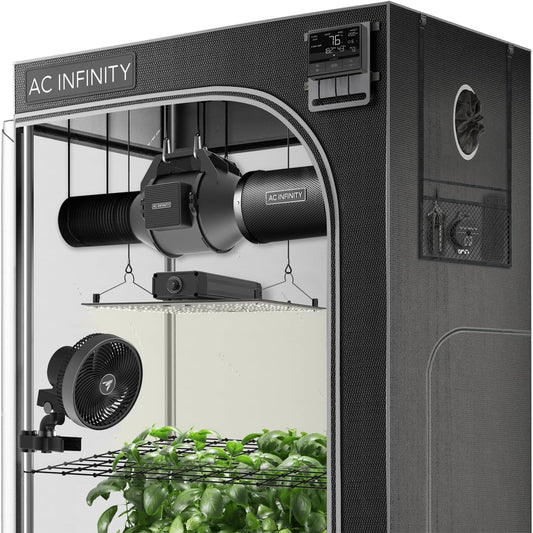 AC Infinity Advance Grow System 3x3, 3-Plant Kit, WiFi-Integrated Grow Tent Kit, Automate Ventilation, Circulation, Schedule Full Spectrum Samsung LM301H LED Grow Light, 2000D Mylar Tent