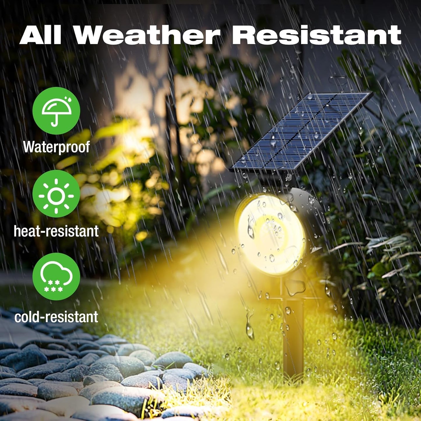 nipify 8 Pack Solar Spot Lights Outdoor Waterproof with 3 Modes, Solar Spotlight Light for Outside Yard Landscape Lighting Pathway Lights Wall,Warm White