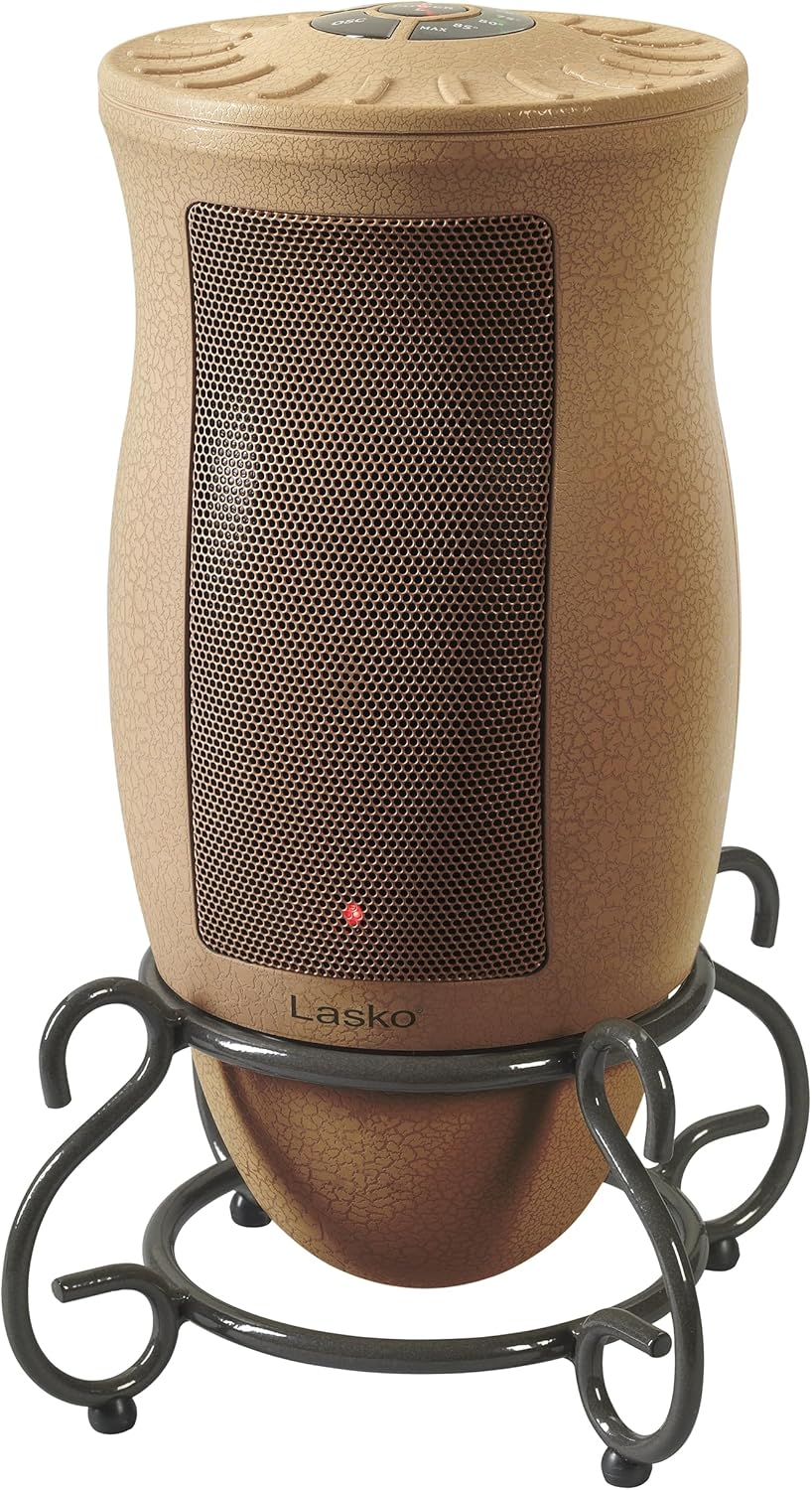 Lasko Oscillating Designer Ceramic Tower Space Heater for Home with Adjustable Thermostat, Timer and Remote Control, 16 Inches, 1500W, 6435