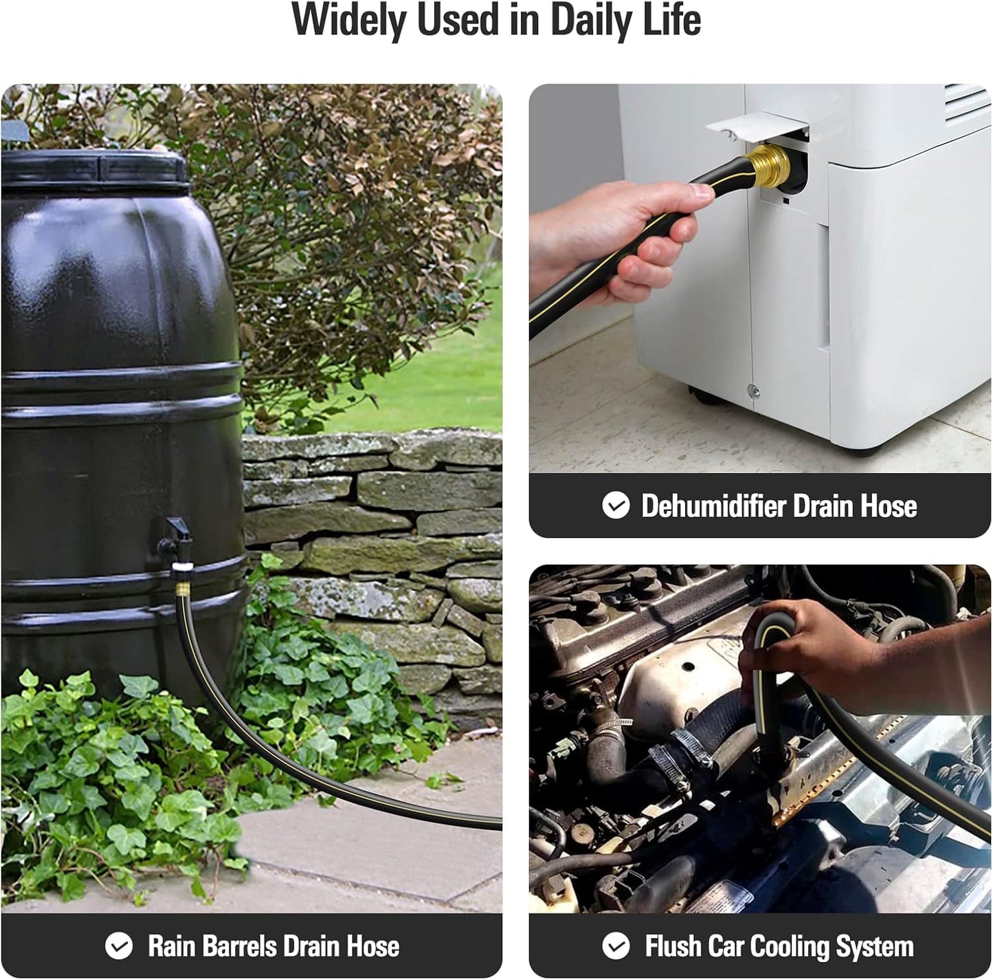 Solution4Patio Short Leader Garden Hose 3/4 in. x 10 ft. -Heavy Duty Durable Flexible Lightweight Water Pipe -Brass Aluminum Ends for Household & Commercial -Kink Free, Leakproof, Male/Female Fittings