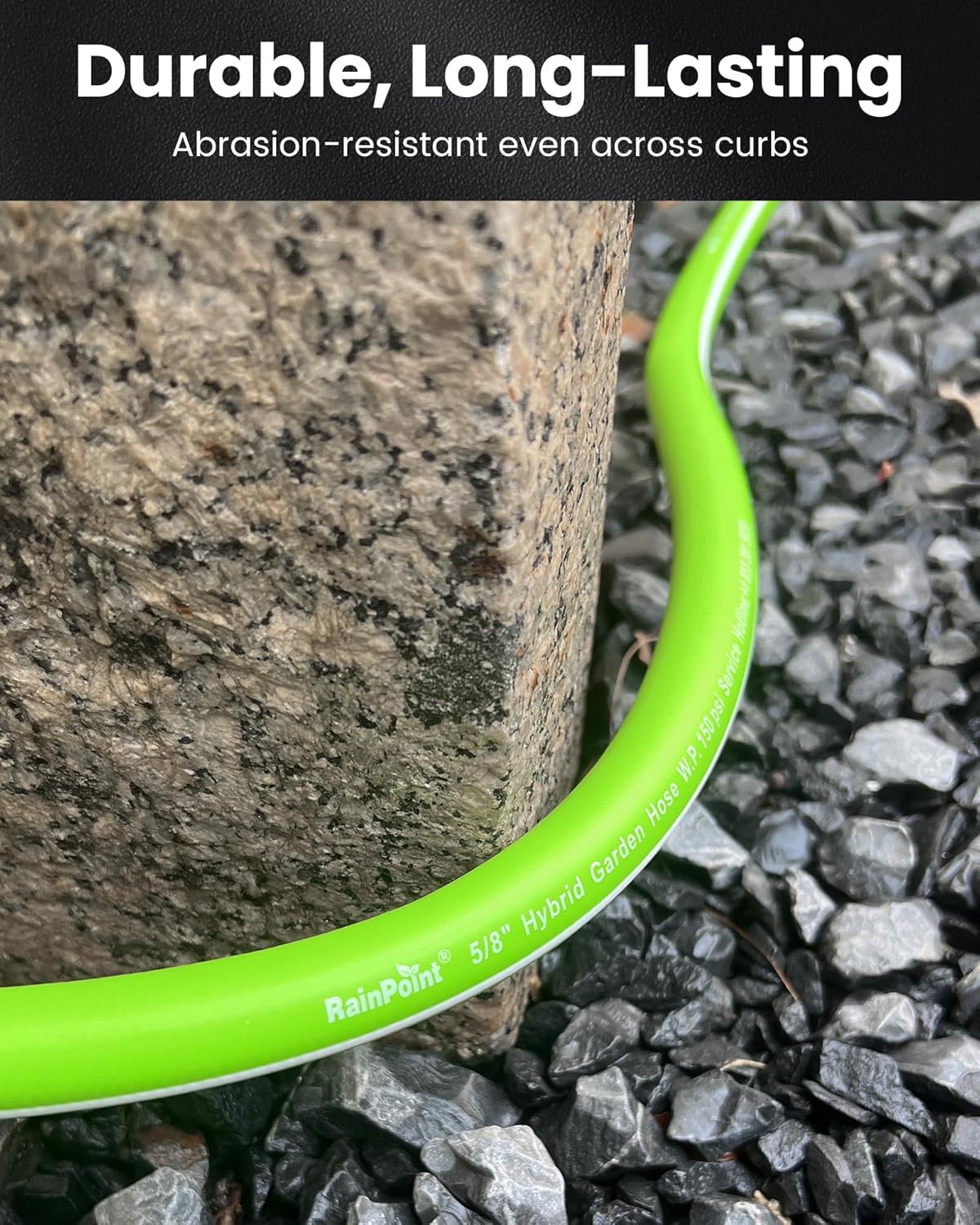 RAINPOINT Short Leader Garden Hose 3ft - Lightweight Water Hose with Swivel Handle, Male to Female Fittings- Flexible, Heavy Duty, Hybrid Rubber, with Male to Female Fittings