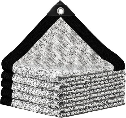 Shade Cloth-80% Aluminum Sunblock Neting,Durable Mesh Tarp with Grommets,Shade Cloth for Garden,Car, Outdoor Pergola,Greenhouse,Chicken Coop and Dog Kennel(Silver)