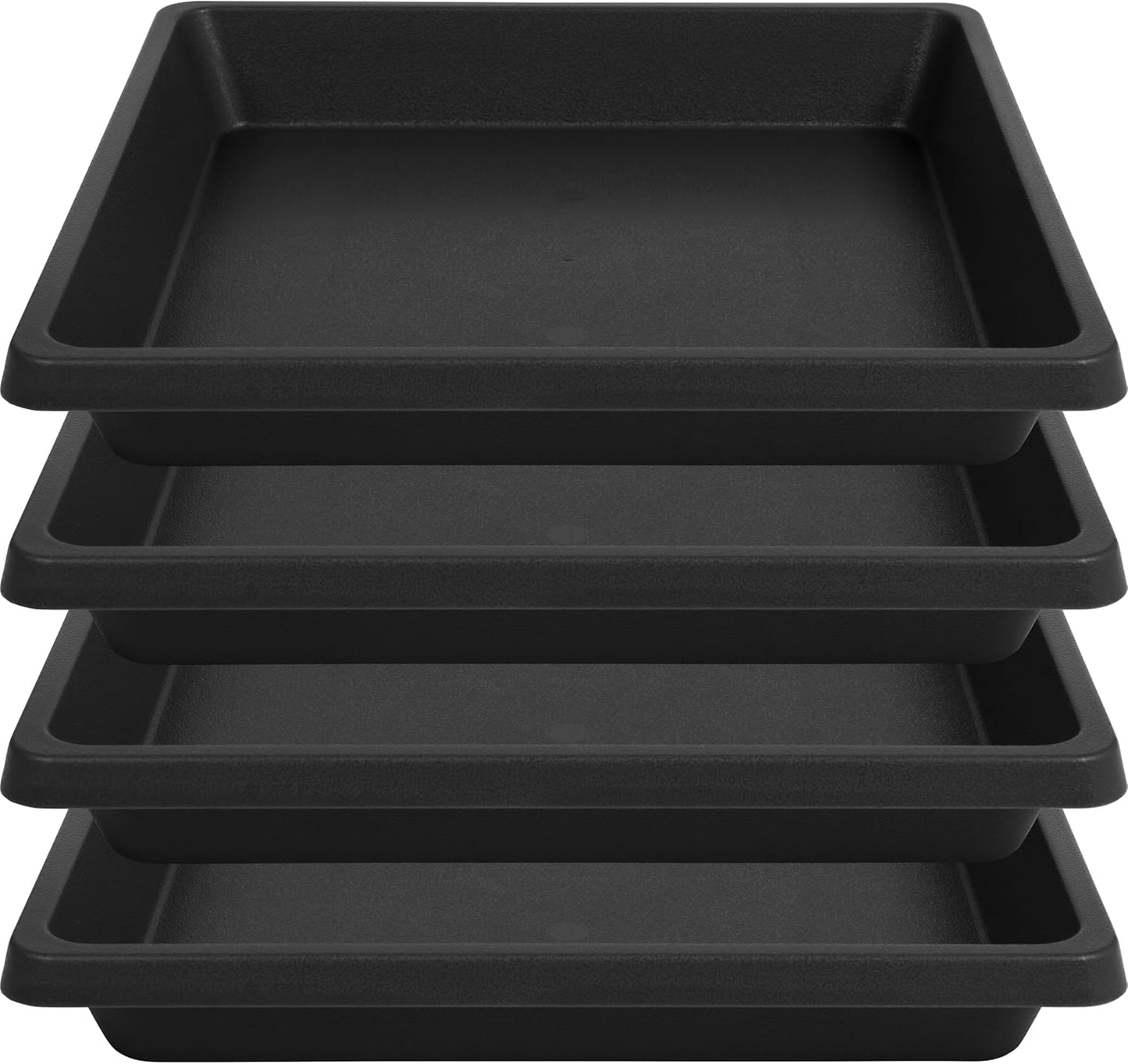 Square Plant Saucer 14 Inch 4 Pack, 6 8 10 12 13 16 18 20 Durable Plastic Plant Trays for Pots-Indoor Outdoor, Durable and Thicker Large Plant Drip Trays, Flower Planter Saucers for Potted Plants