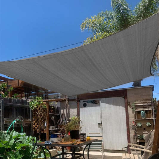KANAGAWA 12'X12' Dark Gray Custom Size Sun Shade Sail Square UV Block Canopy Cover for Patio Backyard Lawn Garden Outdoor (Customized Available)