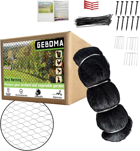 Bird Netting for Garden Heavy Duty Nylon Mesh Garden Netting for Garden Protection Bird Fence Plant Netting Protection Against Birds, Deer, Squirrels and Other Animals (25x100FT)
