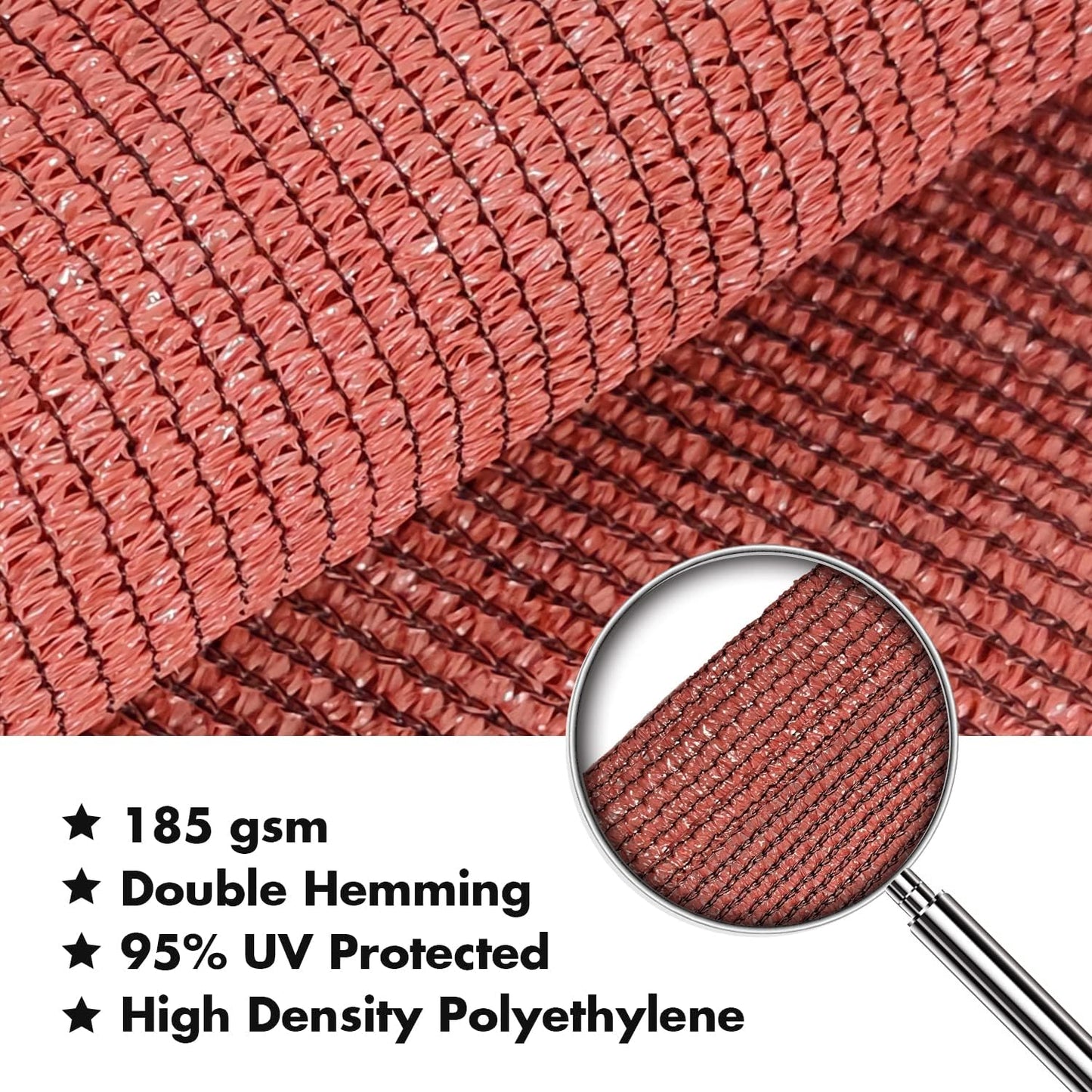 KANAGAWA 18'X20' Rust Red Custom Size Sun Shade Sail Rectangle UV Block Canopy Cover for Patio Backyard Lawn Garden Outdoor (Customized Available)