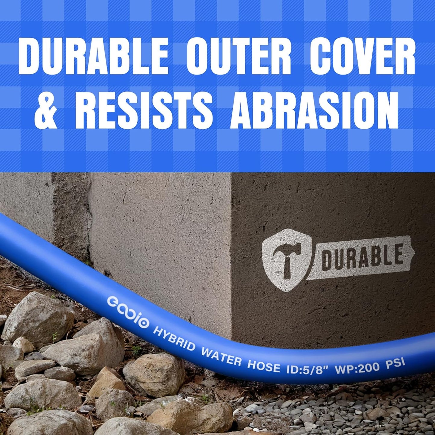 Heavy Duty Garden Hose 10 ft, Non-Expanding Flexible Water Hose, Kink Resistant Lightweight Hybrid Hose, Leakproof Hose Male to Female Fittings