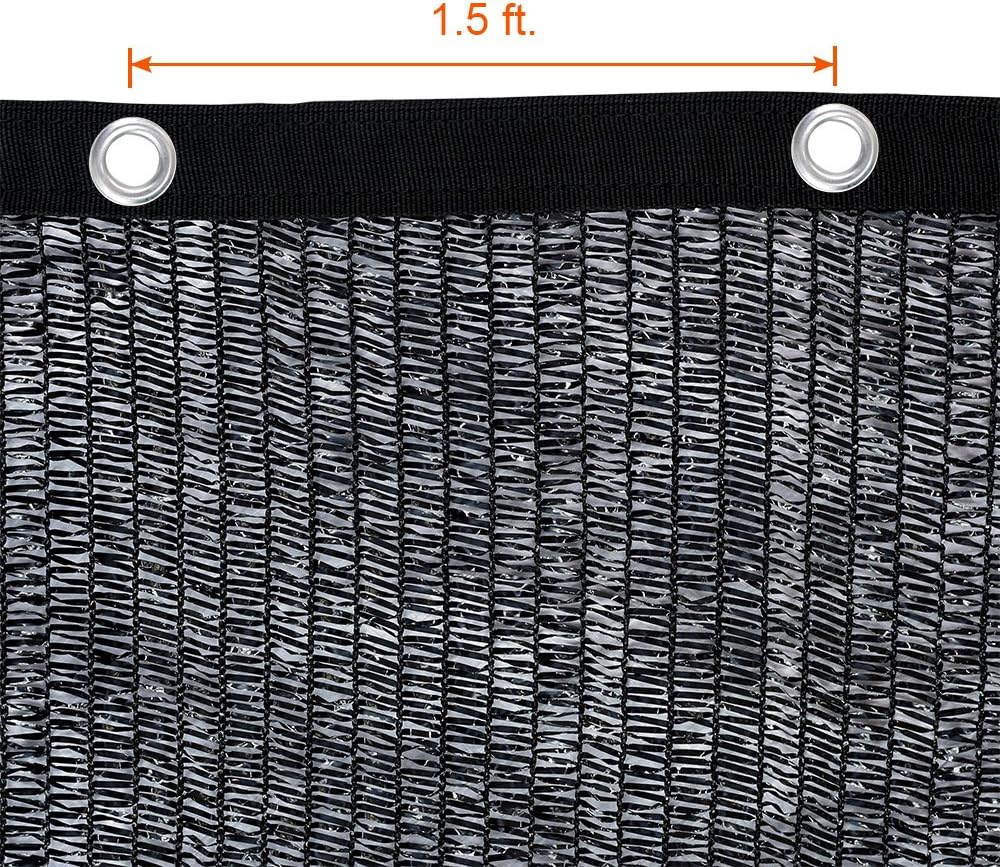 Agfabric 50% Sunblock 10’ X 16’ Shade Cloth with Grommets for Garden Patio, Black