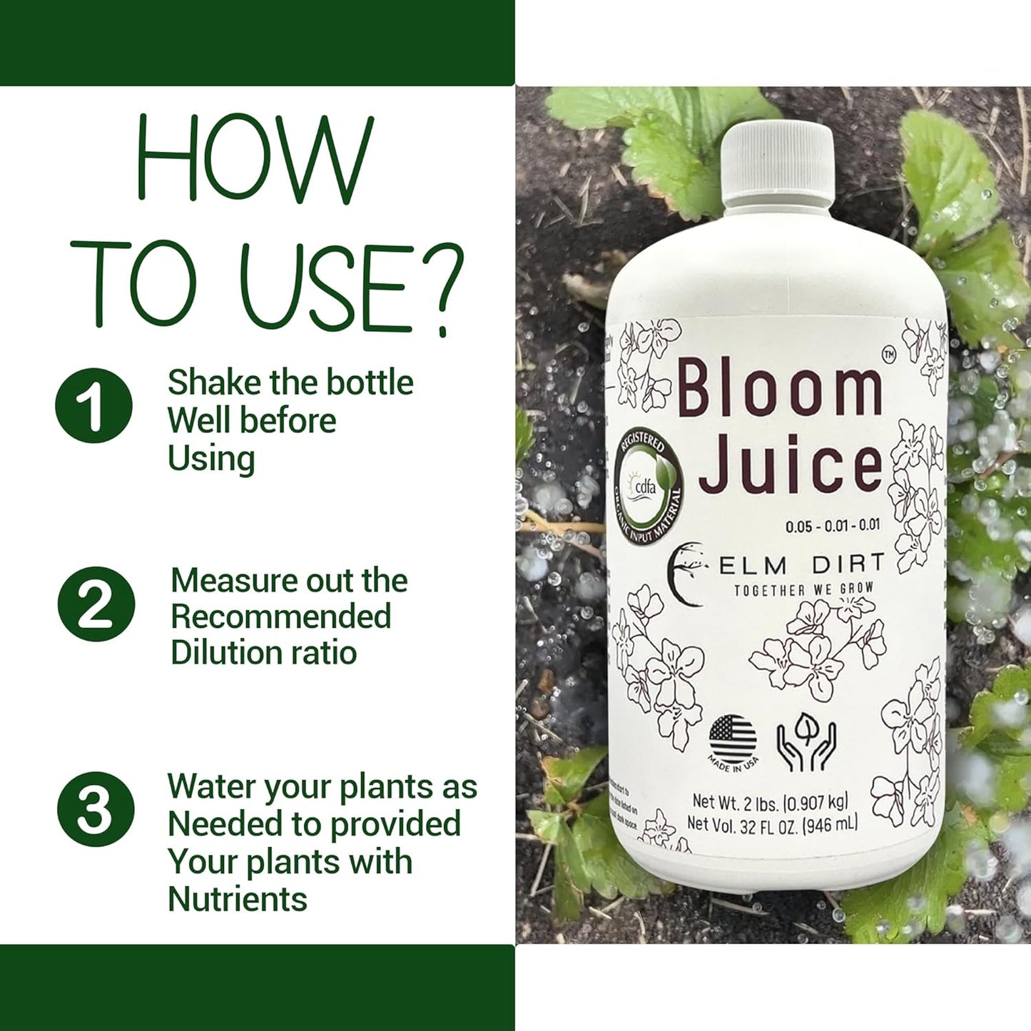 Elm Dirt's Bloom Juice for All Flowering Plants (2.5 gallons)