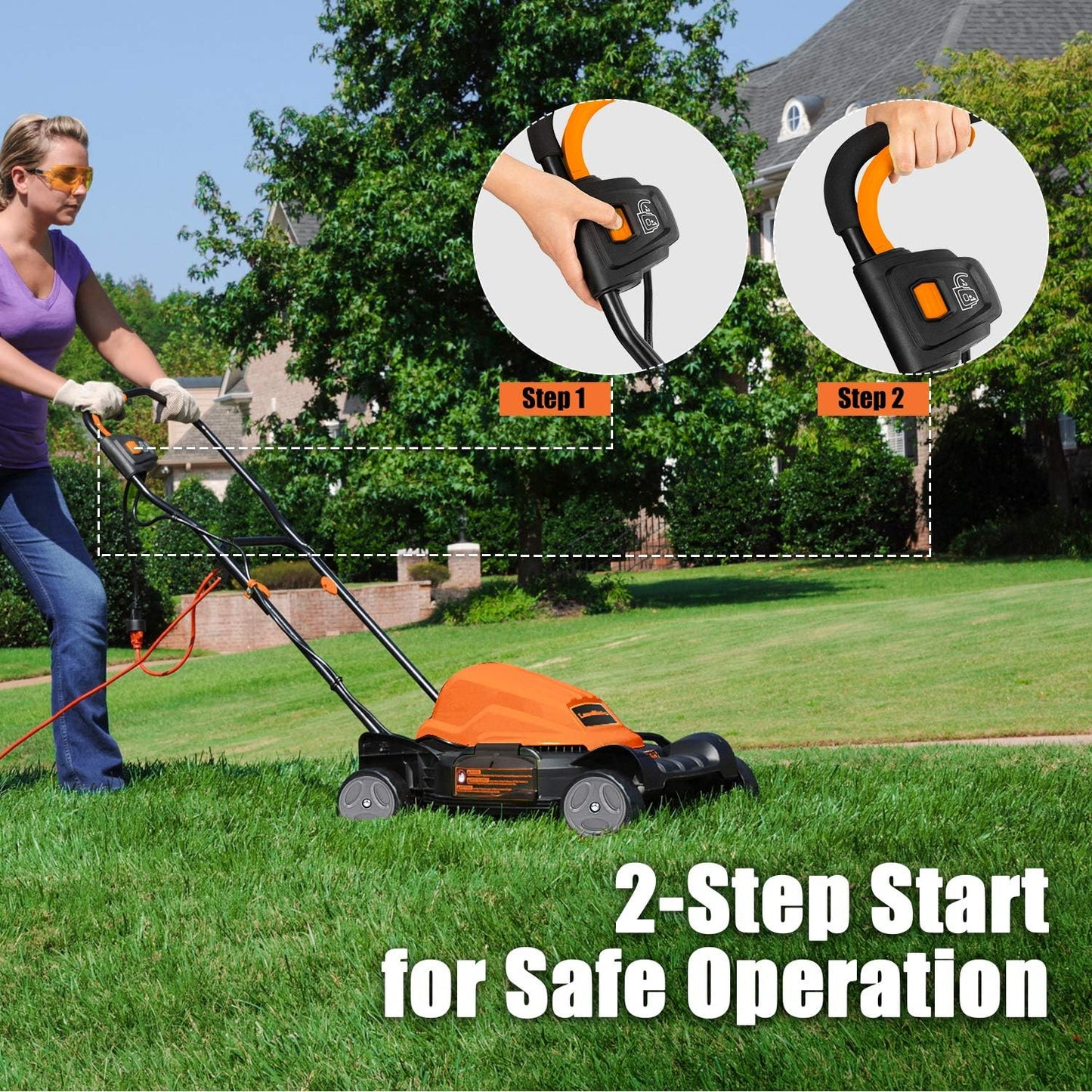 LawnMaster ME1218X Electric Lawn Mower 12AMP 19-Inch
