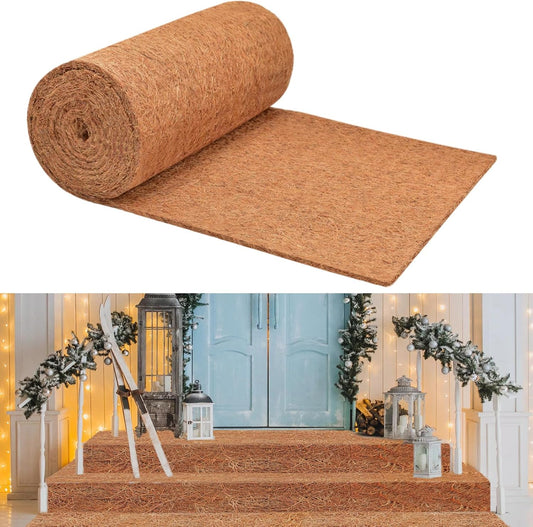 Thickend No Slip Ice and Snow Carpet-16 x 118 inch Natural Coconut Fiber Mat Walking Safety, Winter Walkway Carpet Runner for Front Door Hallway Stairs, Outdoor Patio Porch Garden