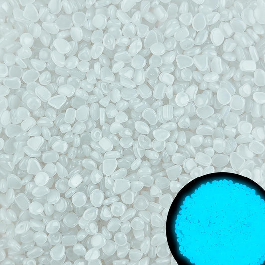 6000pcs 5-8mm White Luminous Stones Glow in The Dark Garden Pebbles Stones Glow in The Dark Rocks Outdoor Glow Pebbles Aquarium Rocks for Garden Path Walkway Yard Fish Tank Plant Pots