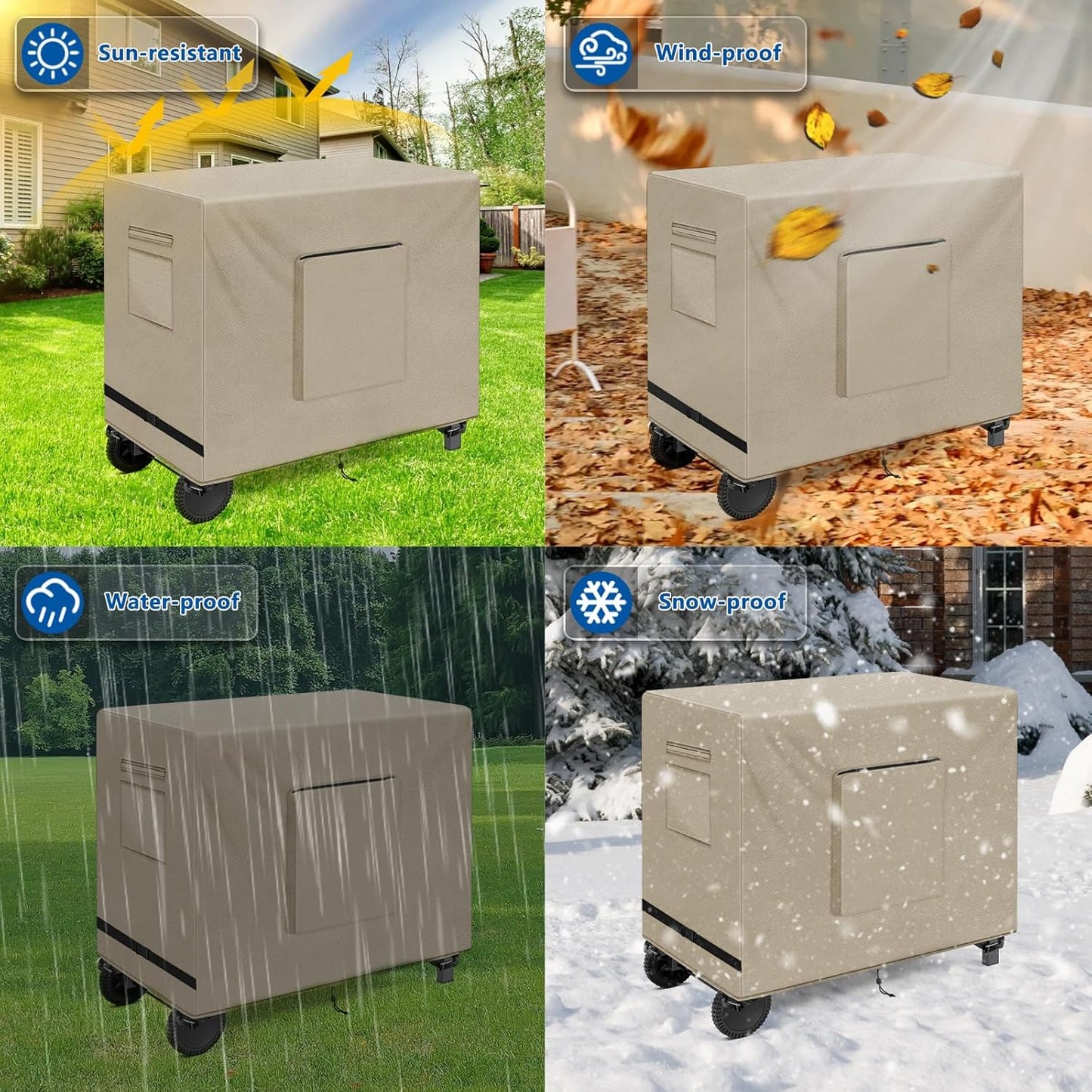 SIRUITON Outdoor Bar Cart Cover for 60 Inch Portable Outdoor Table, Heavy Duty 600D Oxford Fabric Outdoor Waterproof BBQ/Worktable Metal Movable Table Cover
