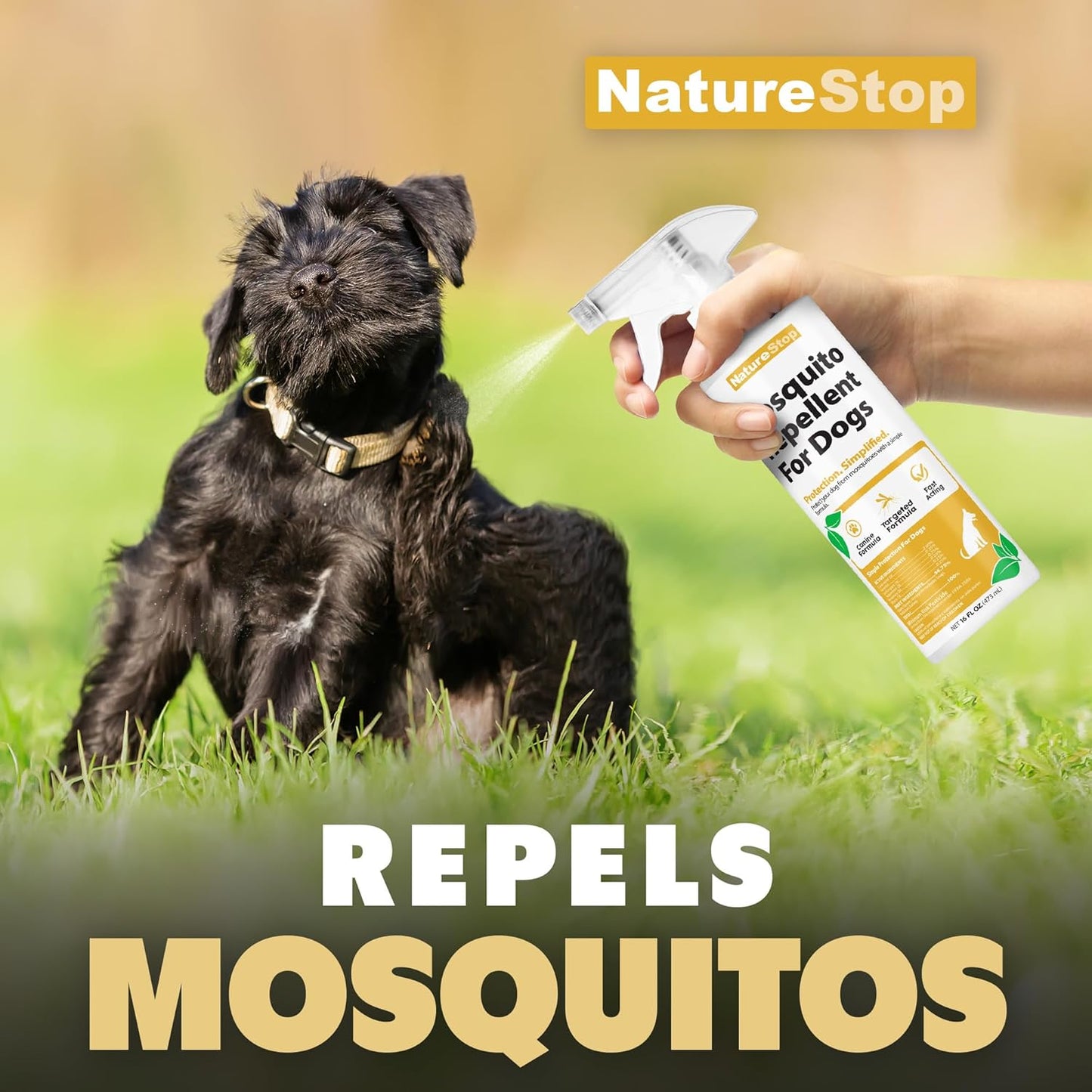 Mosquito Repellent Spray for Dogs, DEET-Free & Pet-Safe Bug Spray for Outdoor Protection, 16 oz (475mL)