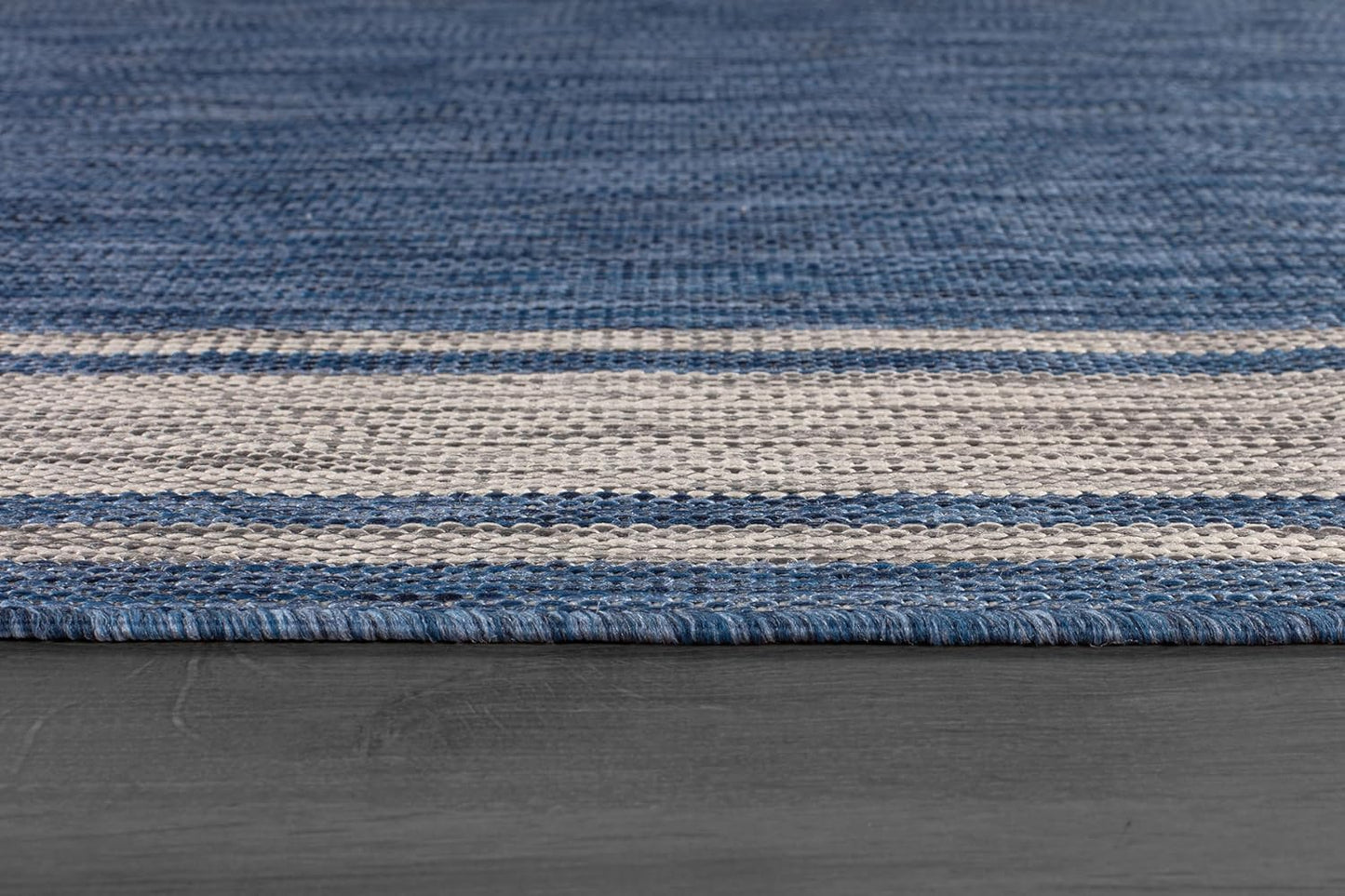 Beverly Rug Large Outdoor Rug 10x14 Modern Bordered Area Rugs for Indoor and Outdoor Patio Deck Porch Garden Waterproof Weather Sun Resistant Washable Outside Carpet (10 x 14 Navy)