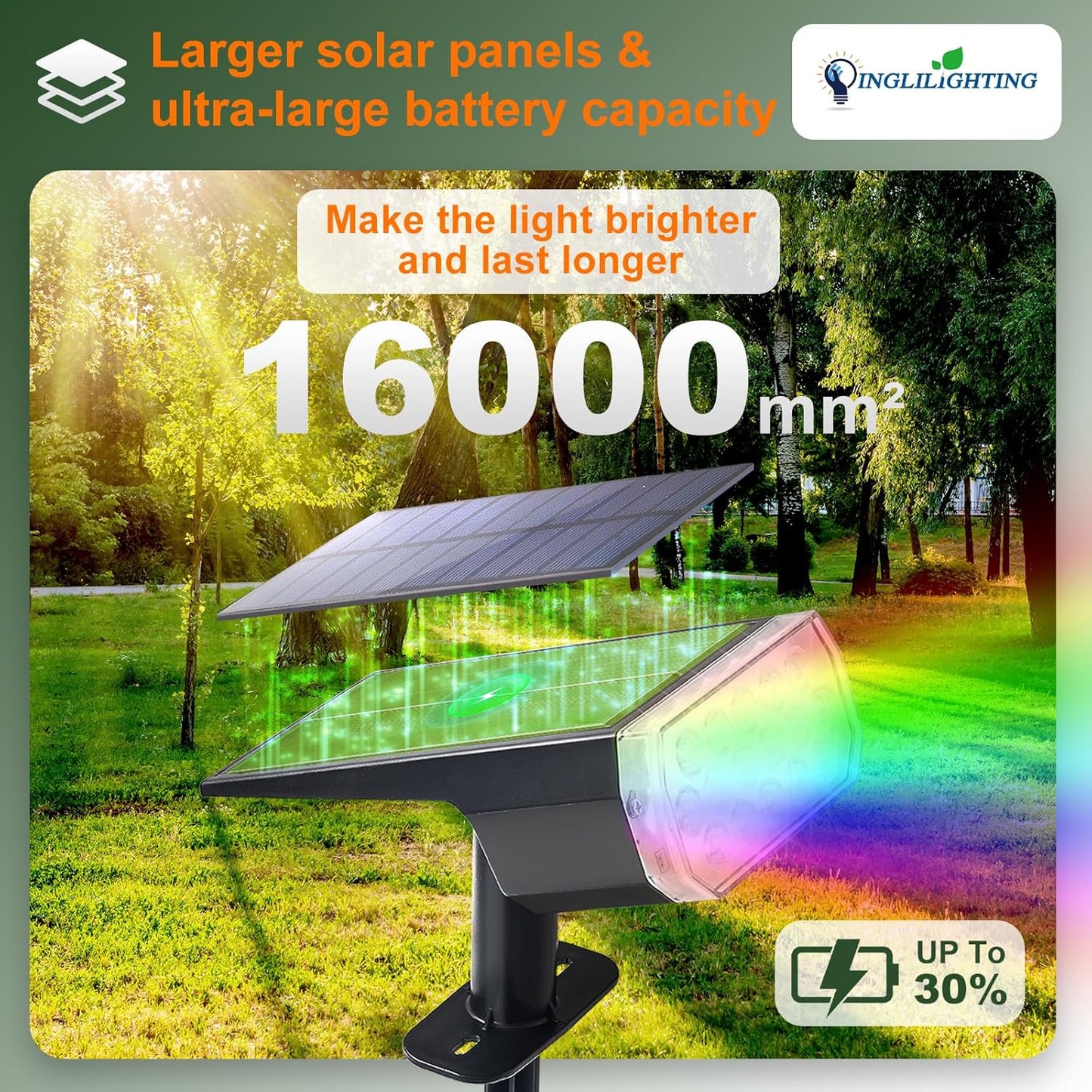 DINGLILIGHTING Solar Lights Outdoor Waterproof: IP65 Led Spot Light Decorations for Garden - Multicolor RGB Solar Powered for Yard - Dust to Dawn Uplighting Landscape Pathway Drive Patios 6PC