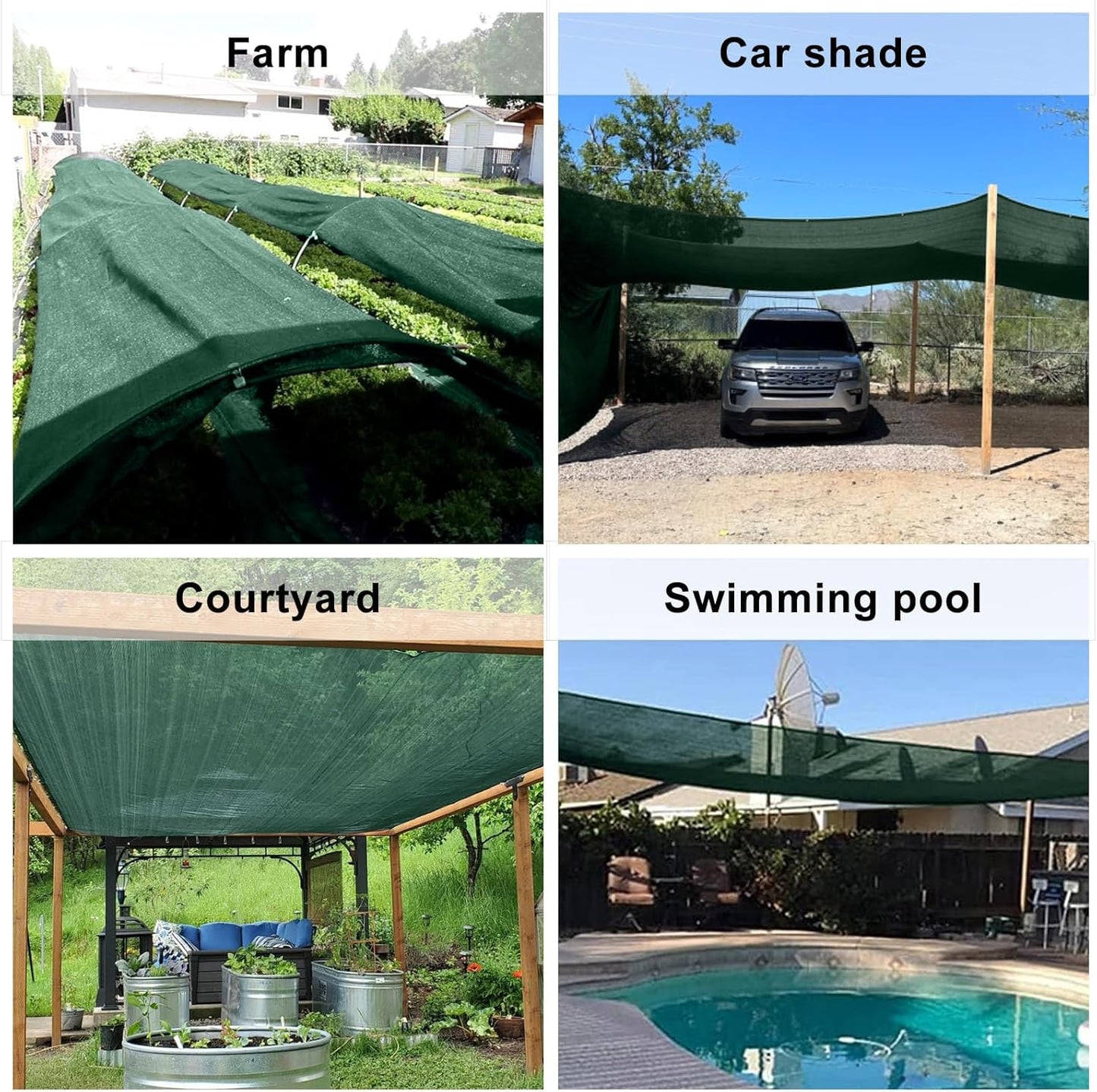 LOVE STORY 6x8FT 70% Green Shade Cloth Sun Shade Net with Grommets Sunblock Net Mesh Tarp for Garden,Plants Cover,Greenhouse and Patio