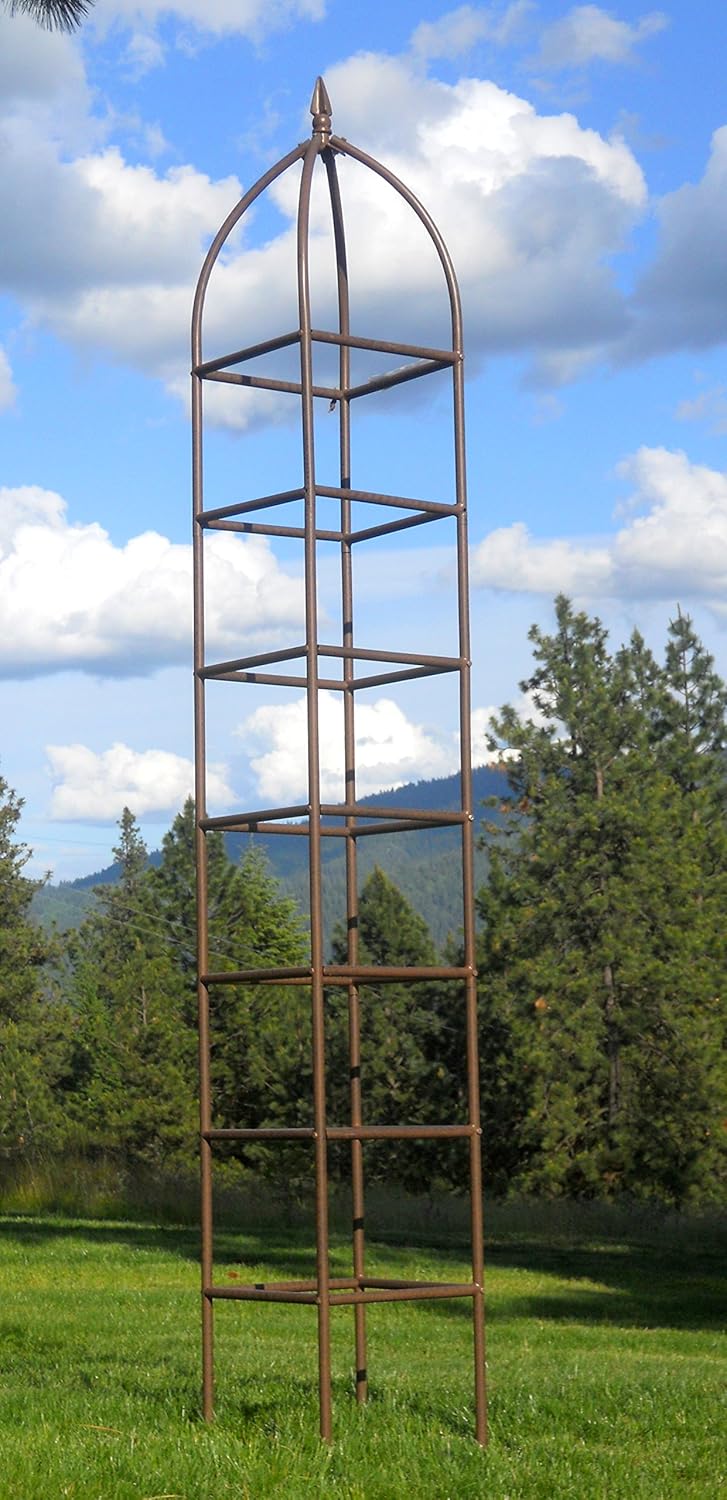 H Potter Trellis Obelisk for Climbing Garden Plants Weather Resistant Iron and Metal Vertical Yard Art GAR470