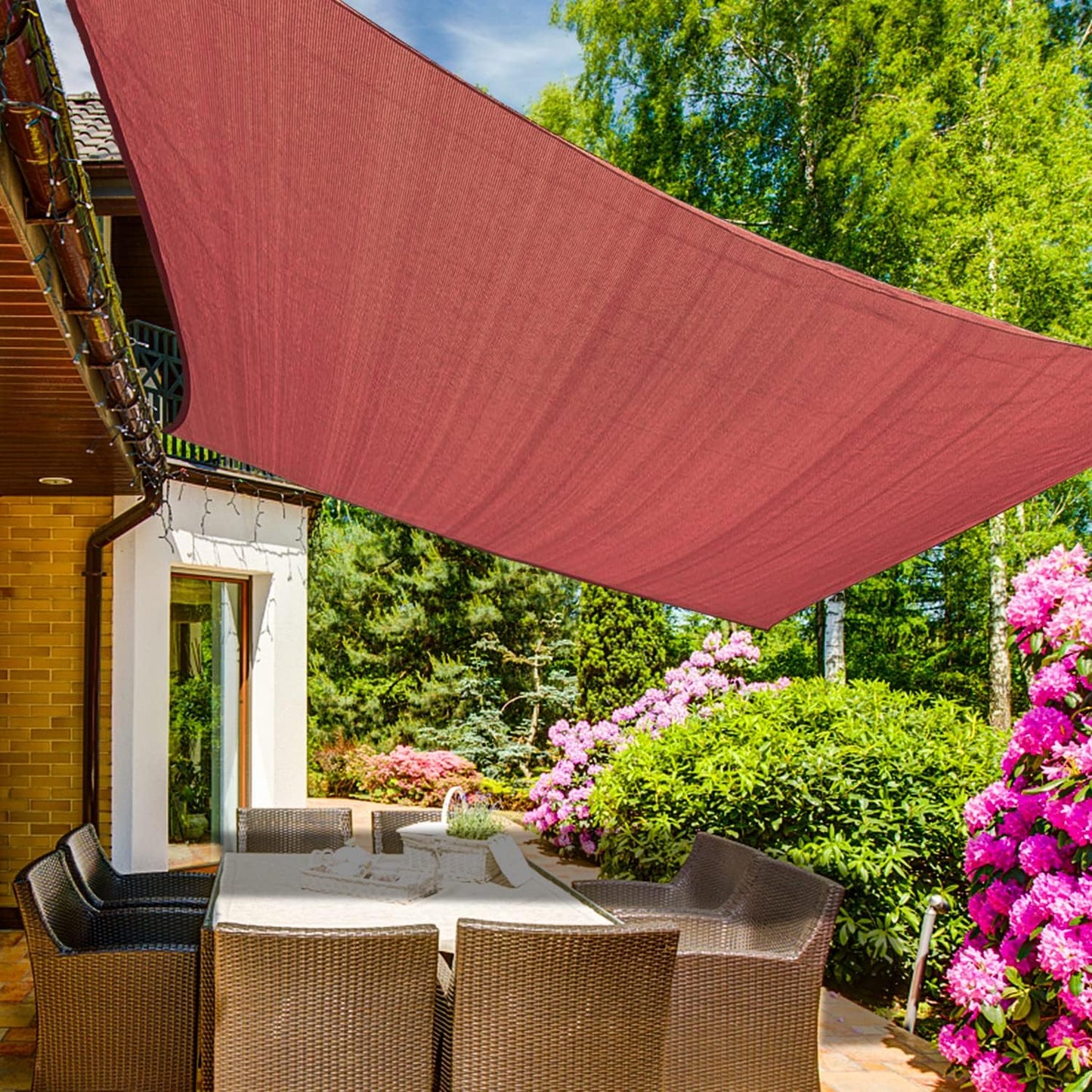 KANAGAWA 16'X24' Rust Red Custom Size Sun Shade Sail Rectangle UV Block Canopy Cover for Patio Backyard Lawn Garden Outdoor (Customized Available)