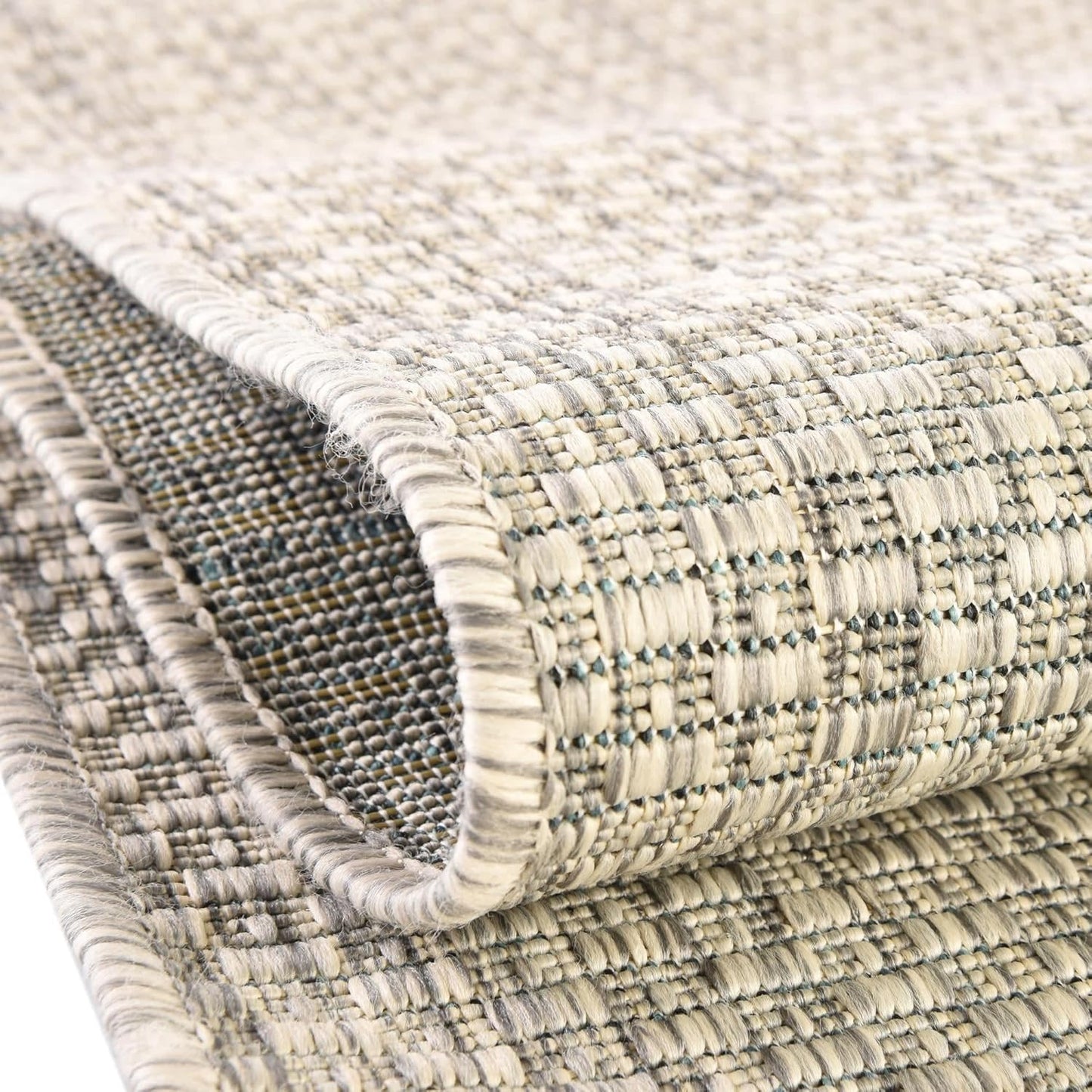 Unique Loom Collection Casual Transitional Solid Heathered Indoor/Outdoor Flatweave Area Rug (3' 3" x 5' 3" Rectangle, Light Gray/Ivory)