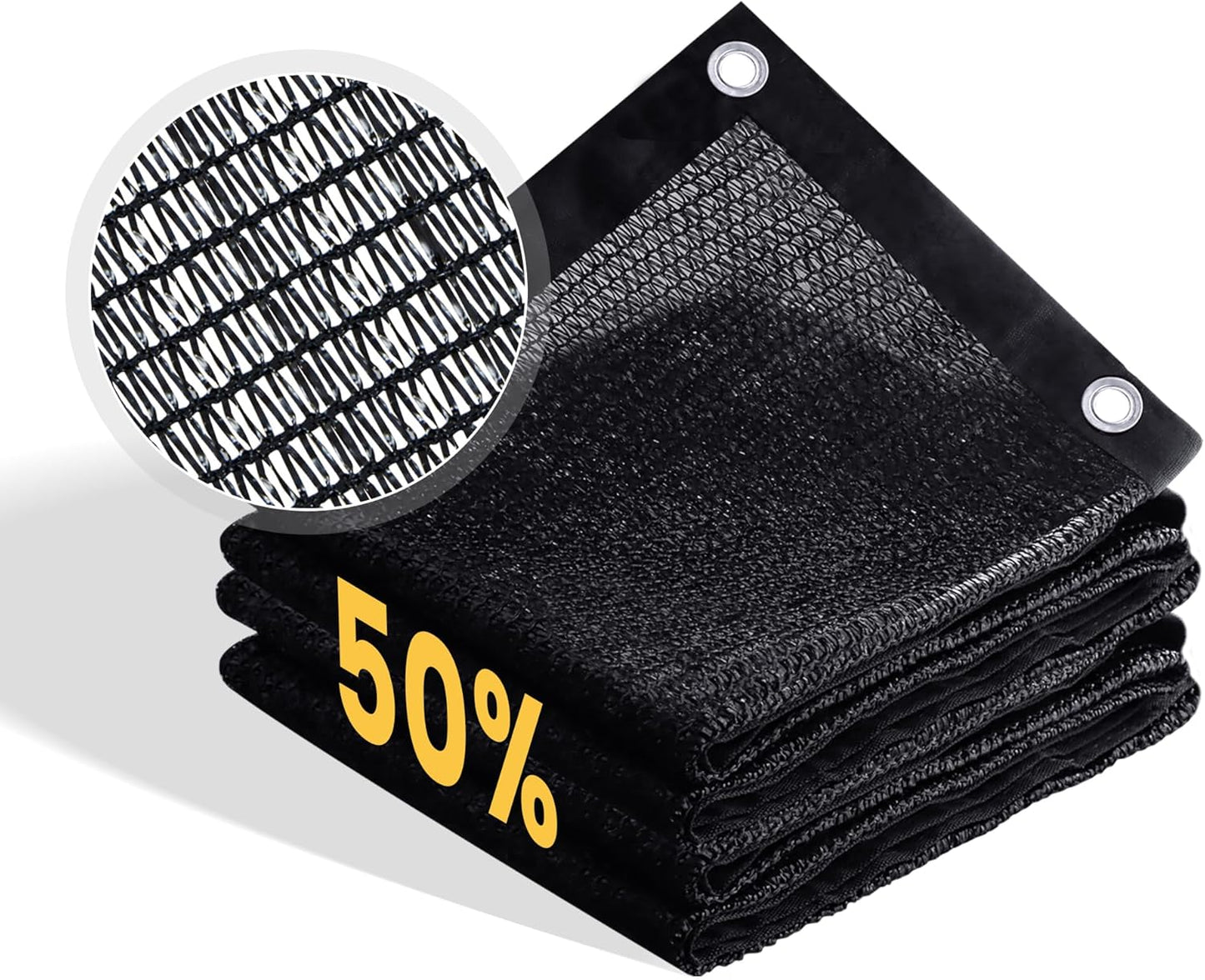 VICLLAX 50% Shade Cloth, 12x21FT Durable Black Mesh Trap with Every 3 FT Grommet, Sun Shade Fabric Netting for for Plants Cover, Greenhouse, Chicken Coop, Barn Kennel, Garden Patio