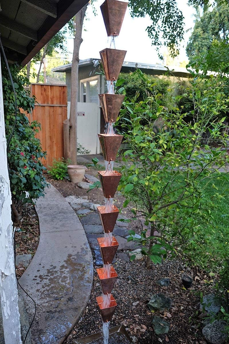 Large Tapered Cups in Copper with Installation Kit (15 Feet)
