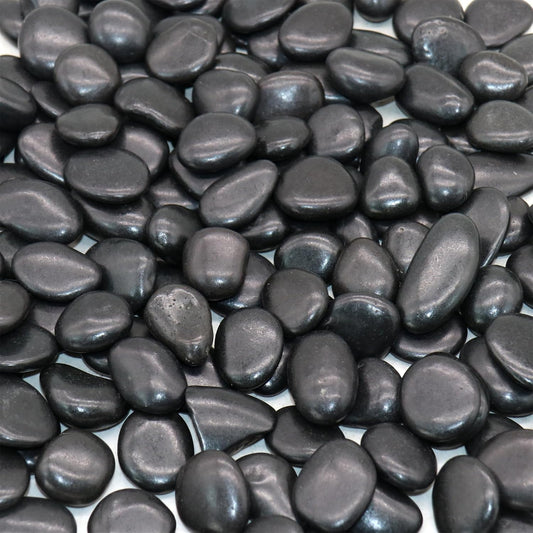 Rocks for Plants. Black Polished Decorative Pebbles. 0.5 to 1 Inch 18 lbs. for Garden, Landscaping, Indoor, Vase fillers, Crafting, Succulents, pots, Plants