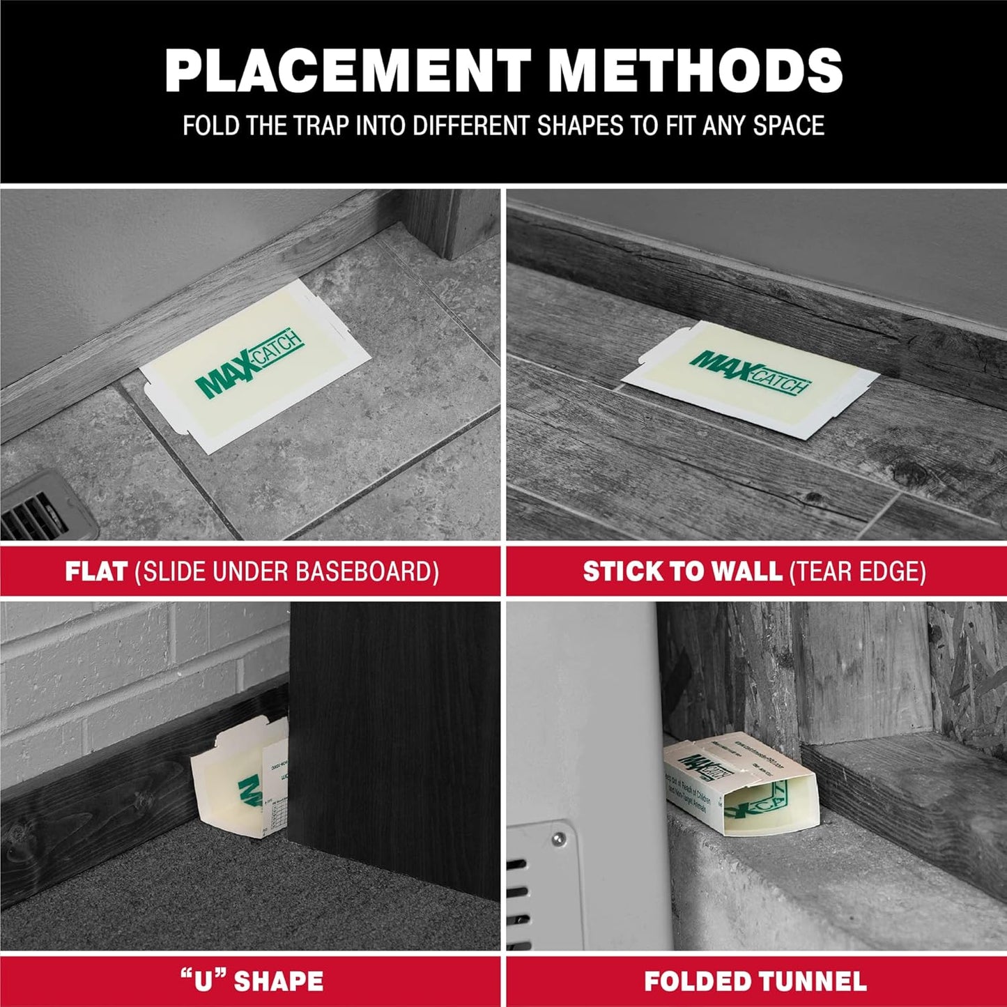 Catchmaster Max-Catch Mouse & Insect Glue Trap 36pk, Mouse Traps Indoor for Home, Sticky Pest Control Adhesive Tray for Catching Bugs, Rats & Rodents, Bulk Classic Glue Boards