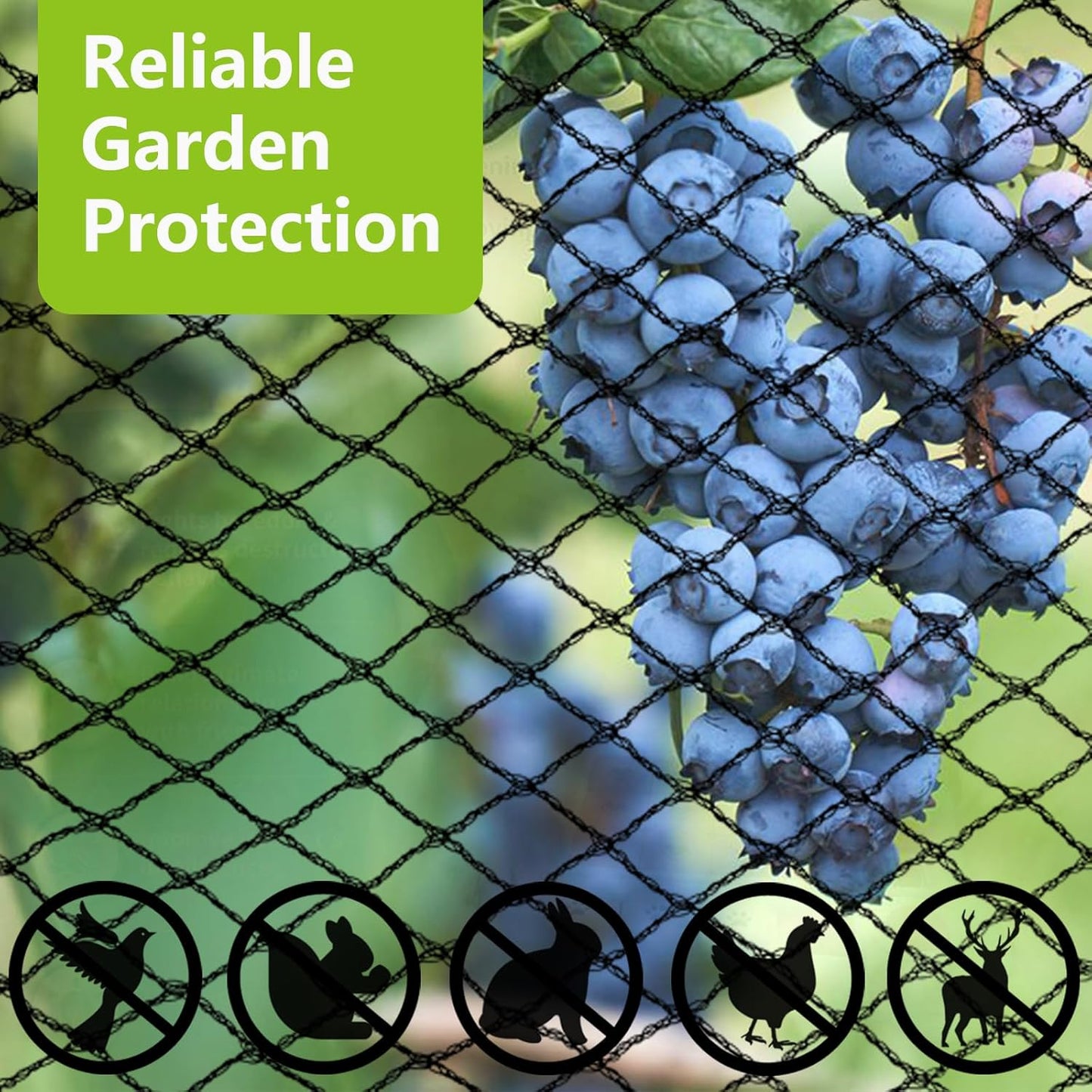 POYEE 25 x 50 FT Bird Netting for Garden Woven Mesh Garden Netting for Plants, Vegetable, Fruit Trees, Blueberry Bushes, Strawberries Against Birds, Deer, Squirrels and Other Animals