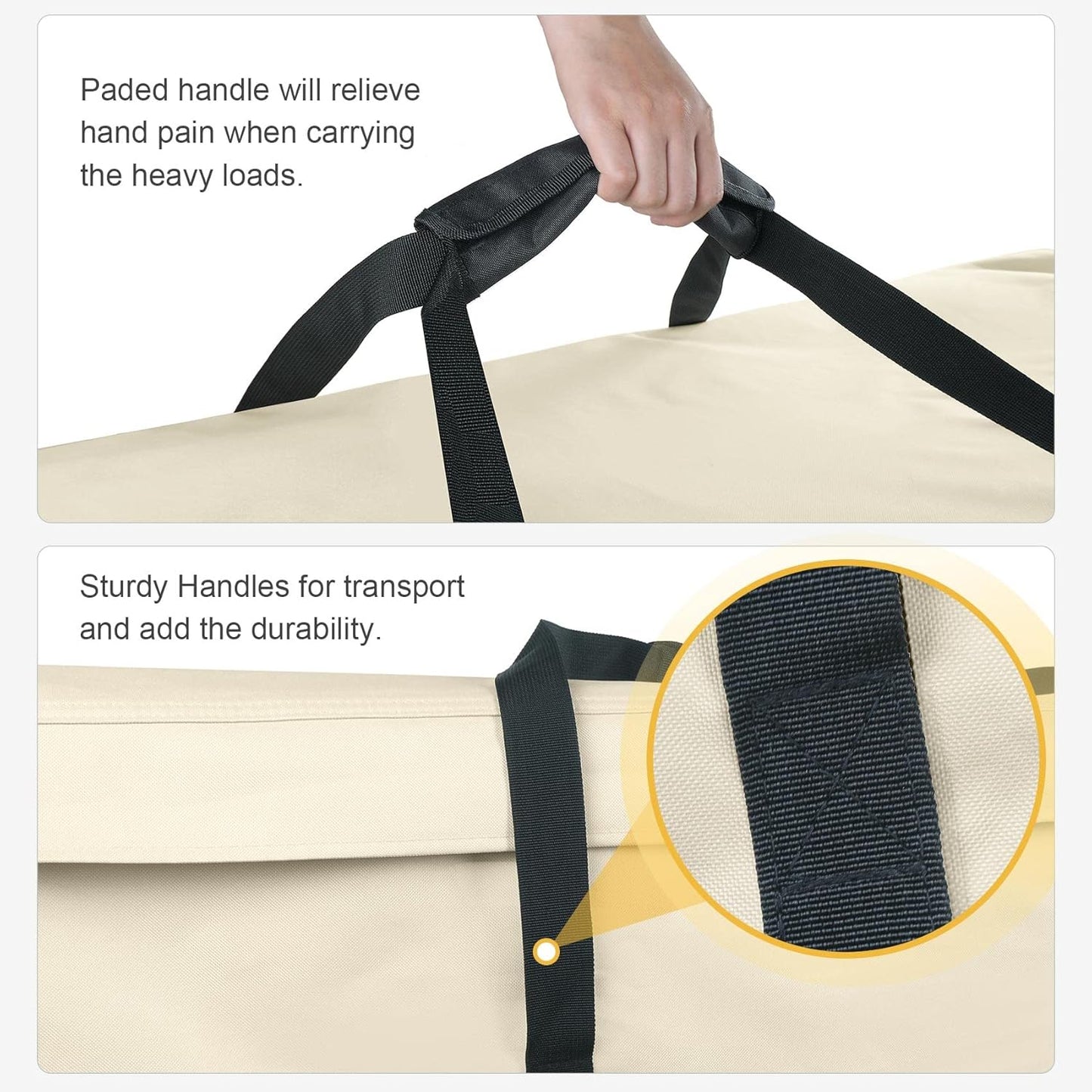 Porch Shield Outdoor Cushion Storage Bag 62 inch Waterproof Outside Storage Bags for Patio Furniture with Zippers and Handles
