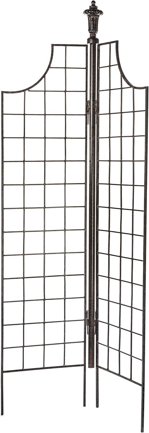 H Potter Metal Garden Screen Trellis for Climbing Plants for Privacy Garden Flowers Vines Roses Clematis
